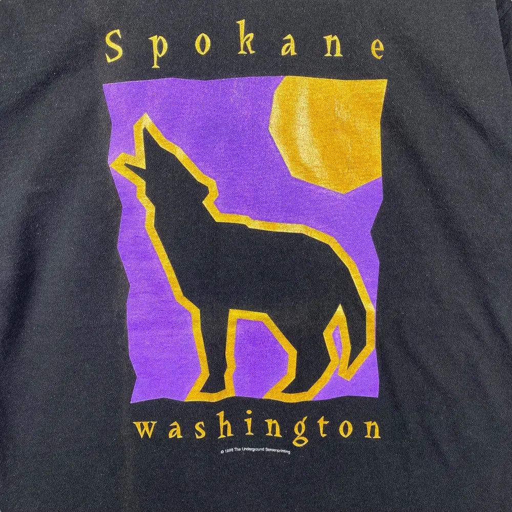 Vintage Vintage 90's SPOKANE WASHINGTON The Wolf Tee Shirt Large Size US L / EU 52-54 / 3 - 2 Thumbnail