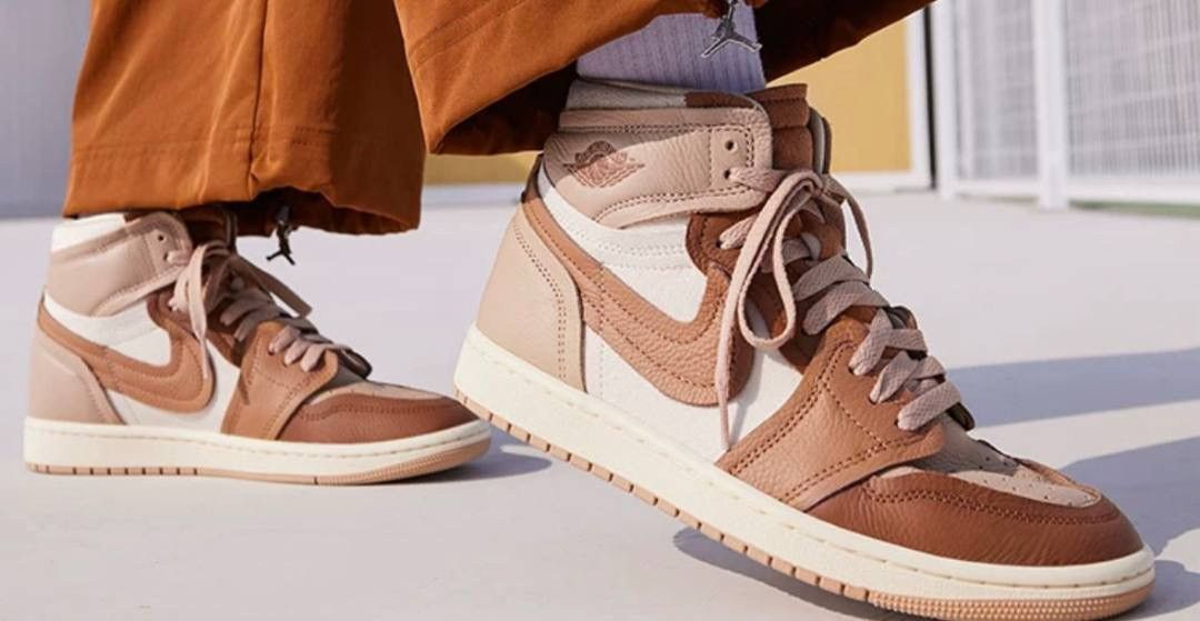 Nike NEW Air Jordan Leather 1 High Mm Legend Medium Brown Sneakers Shoes 39 Size US 5.5 / IT 35.5 - 2 Thumbnail