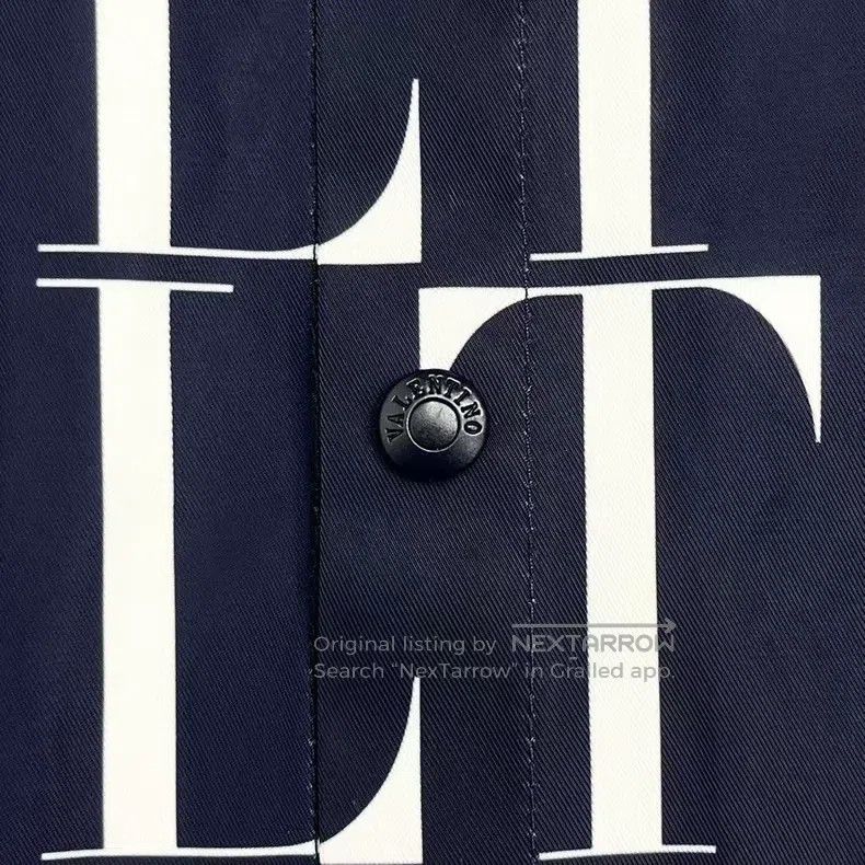 Valentino Valentino Navy nylon letter logo full print of the lapel s Size US M / EU 48-50 / 2 - 4 Thumbnail