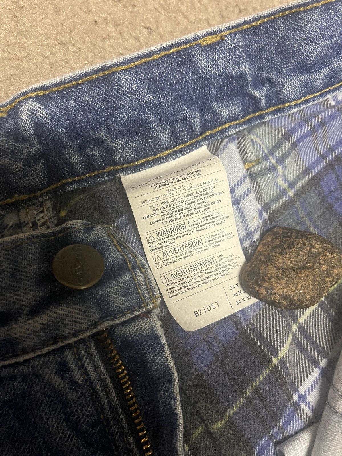 Carhartt GRAIL Vintage Carhartt Denim Jeans 34x30 Made In USA B21DST Size US 34 / EU 50 - 5 Thumbnail
