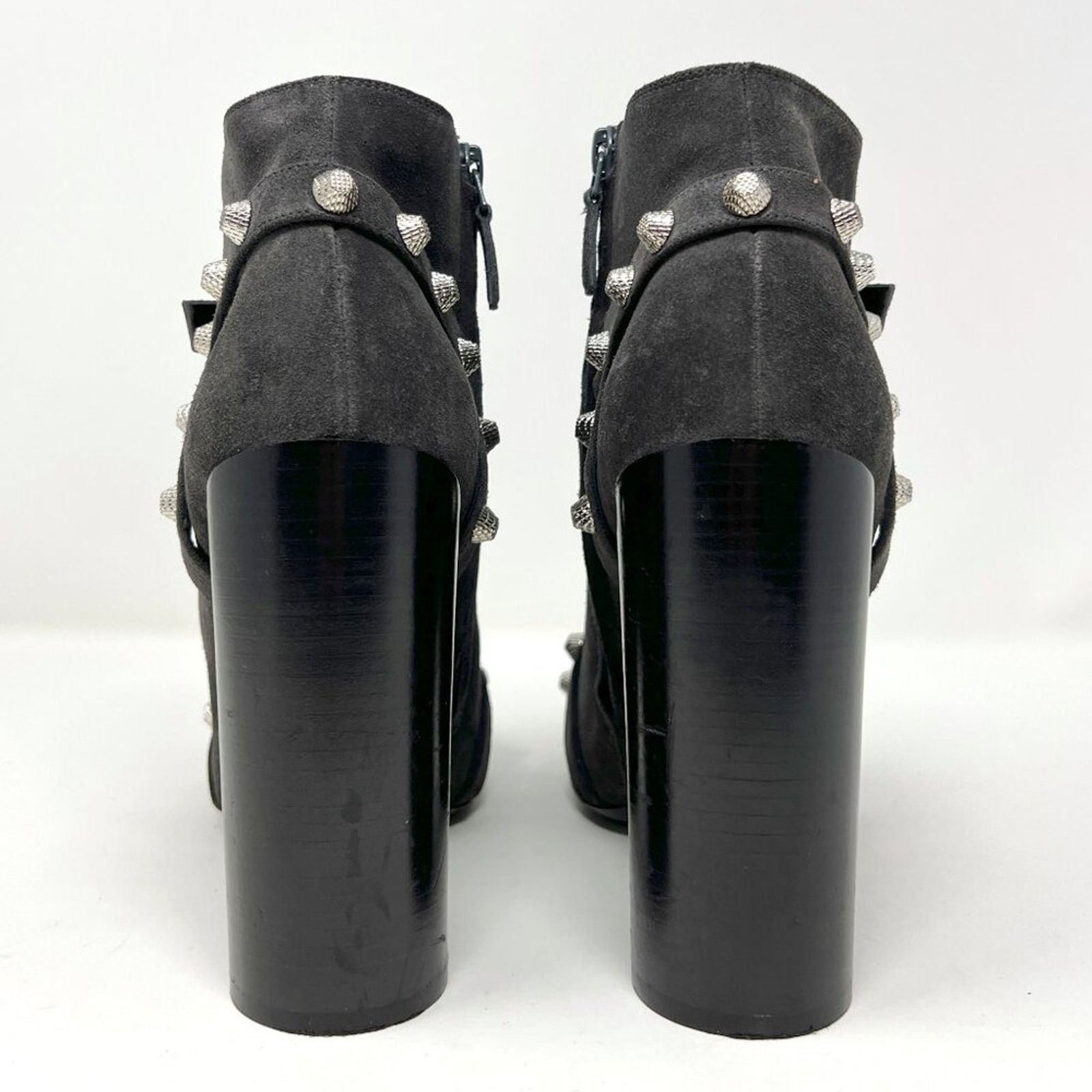 Balenciaga Balenciaga Grey Suede Silver Studded Ankle Boots – Size 39 Size US 9 / IT 39 - 4 Thumbnail