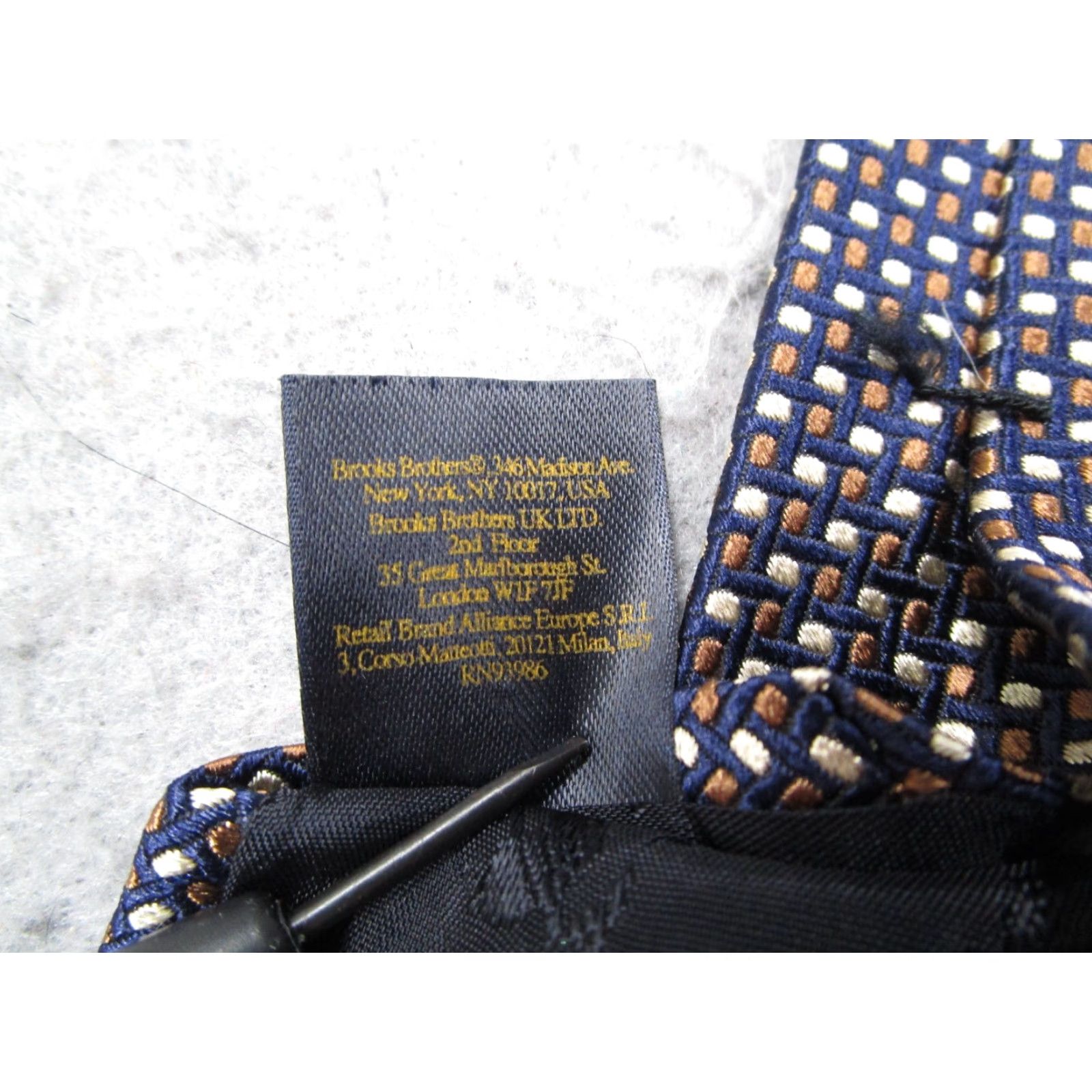 Brooks Brothers BROOKS BROTHERS MAKERS Necktie Mens Blue Abstract Silk Classic 57"-60" Made in USA Tie Designer Geometric Holiday Preppy Mens Size ONE SIZE - 6 Thumbnail