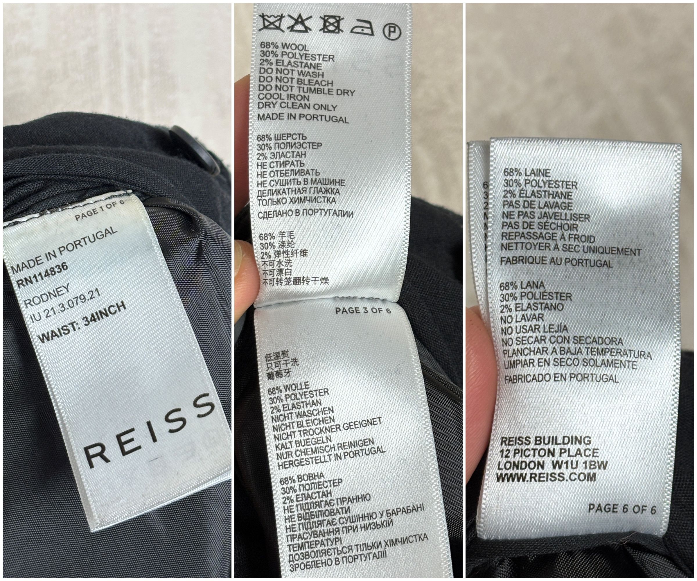 Reiss Reiss Rodney Plaid Wool Blend Pants Check Trousers 34 inch Size US 34 / EU 50 - 17 Thumbnail