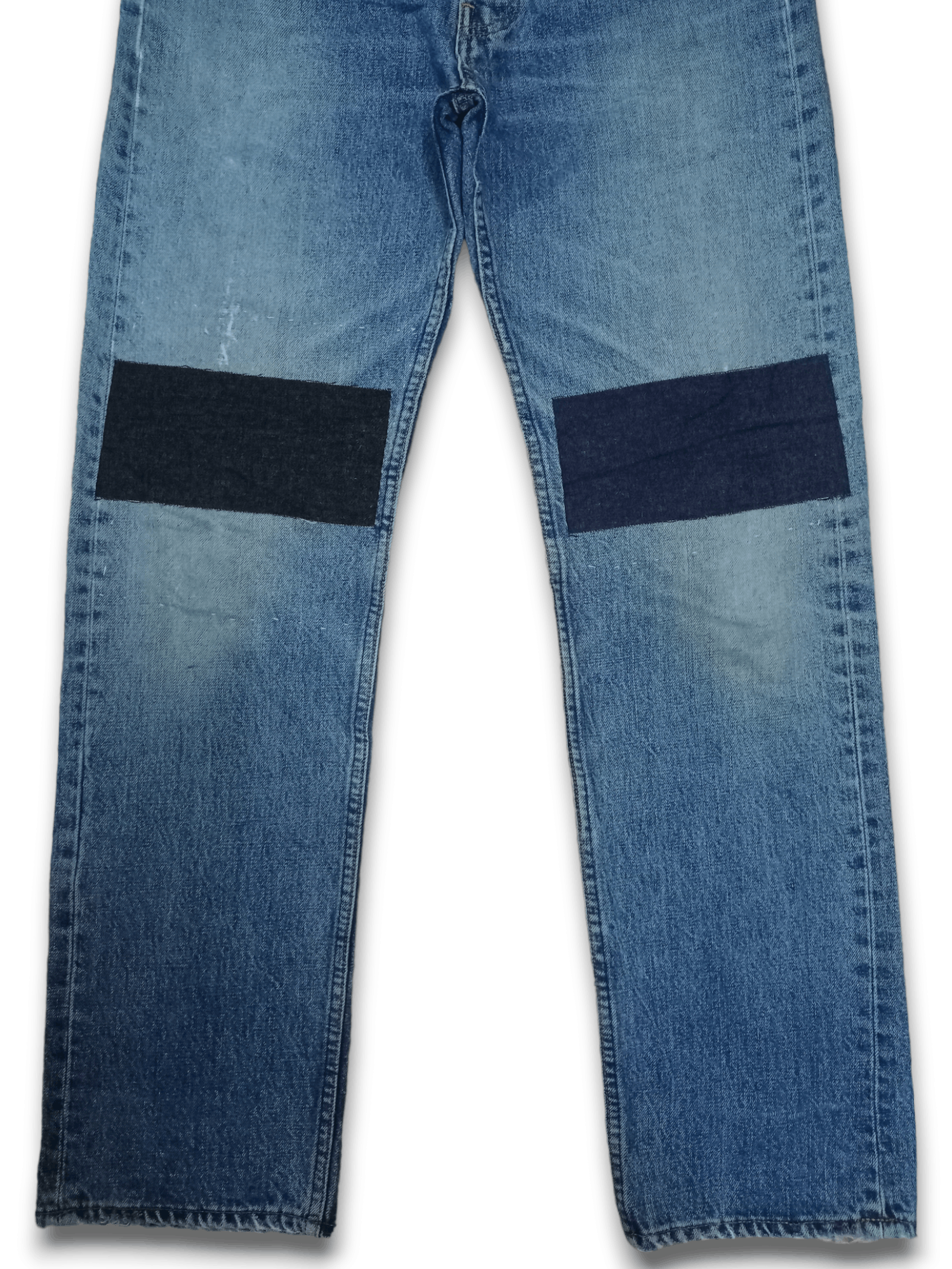 Denime Vintage Denime Japan Patched Distressed Loose Jeans 33x31 Size US 33 - 7 Thumbnail