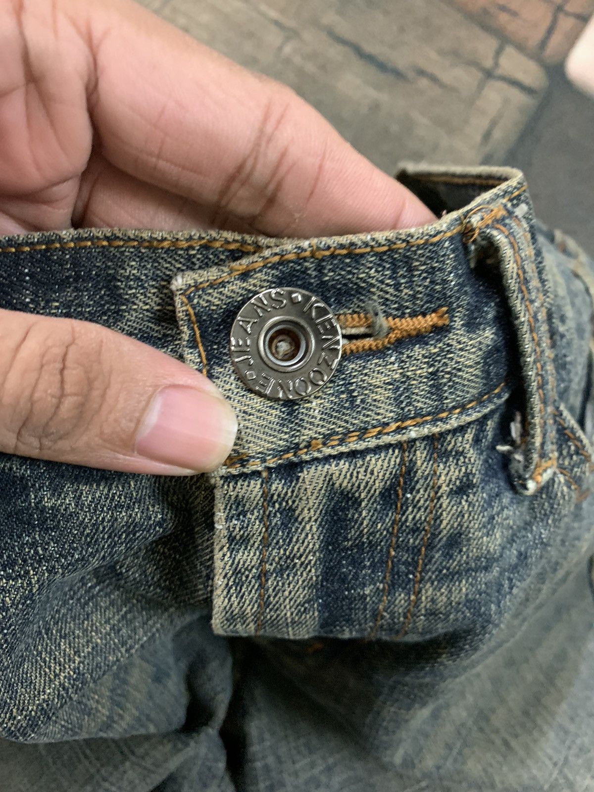 If Six Was Nine FLARED RUSTY WASH jeans with claw mark faded design Size US 29 - 4 Thumbnail