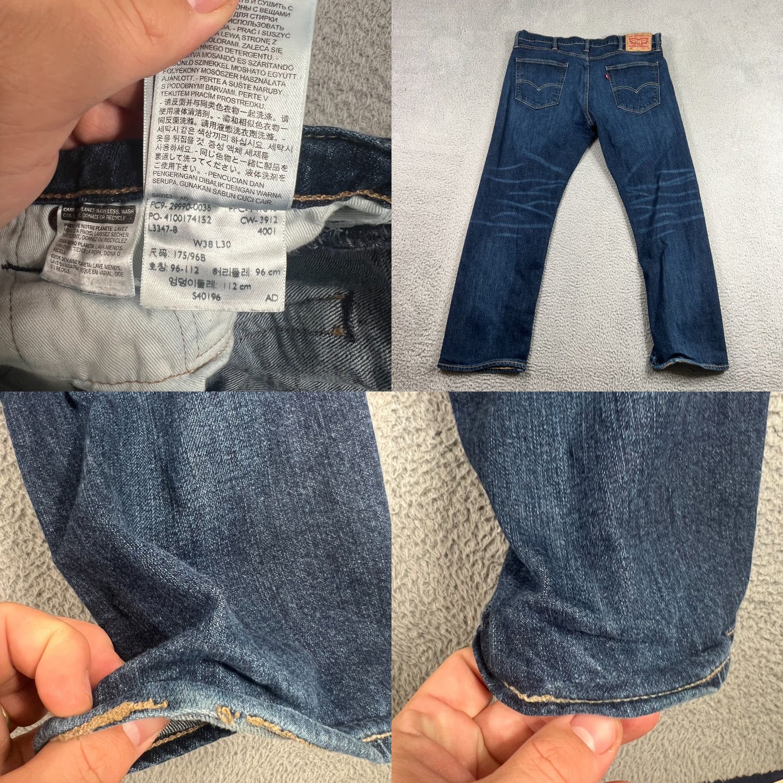 Levi's Levi's 504 Jeans Men's Regular Straight Fit 38x30 Blue Denim Size US 38 / EU 54 - 8 Thumbnail