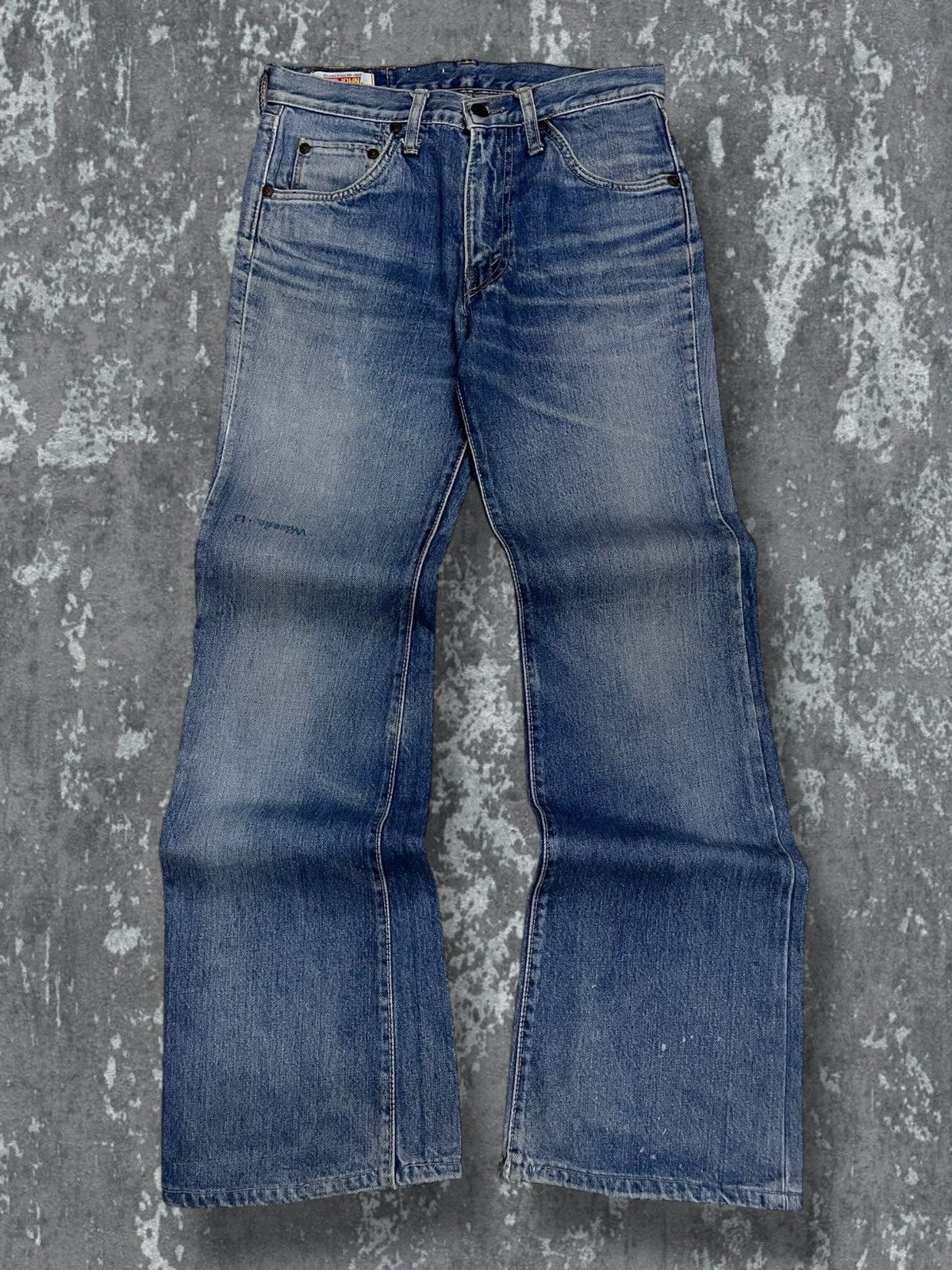 Big John Vintage Designer Big John Talon Zip Flared Distressed Denim Size US 28 / EU 44 - 1 Thumbnail