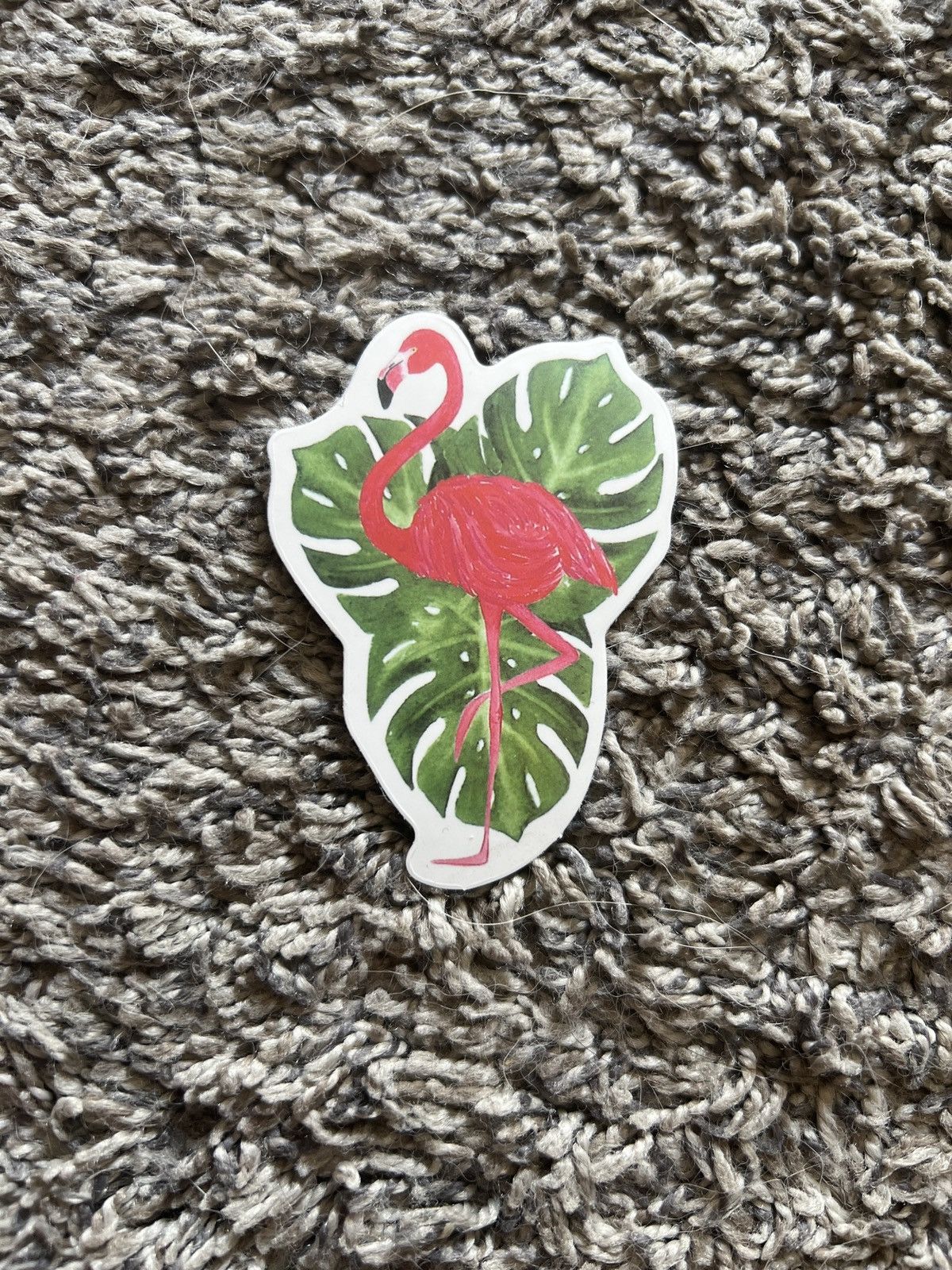 Hypebeast Flamingo With Monstera Leaves Sticker Size ONE SIZE - 1 Thumbnail