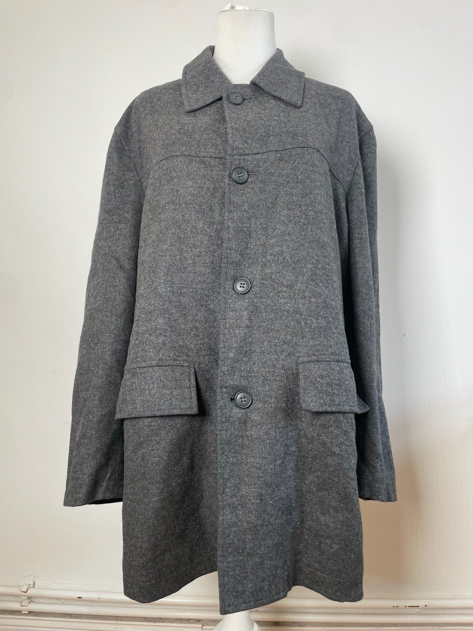 Givenchy Vintage Wool Coat Grey Size US M / EU 48-50 / 2 - 1 Thumbnail