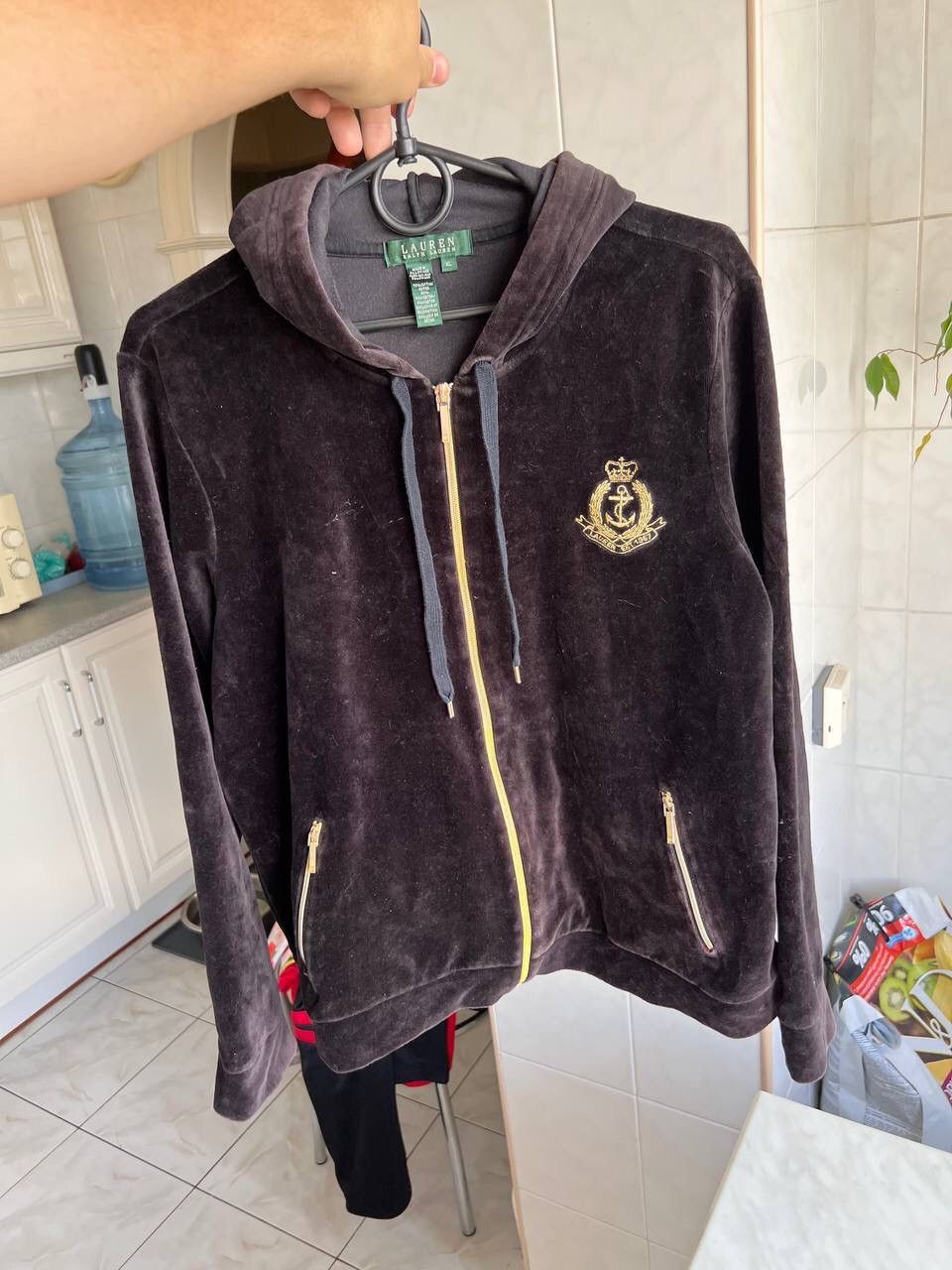 Polo Ralph Lauren Polo Ralph Lauren Velour Anchor Embroidered Zip Hooded 00s Size US L / EU 52-54 / 3 - 10 Thumbnail