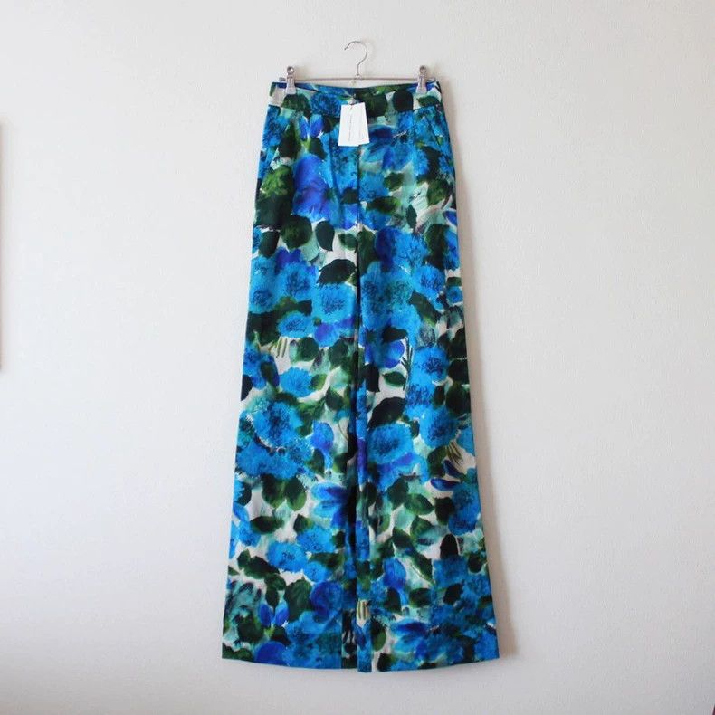 Dries Van Noten dries van noten Floral wide-leg pants Size US 34 / EU 50 - 1 Thumbnail