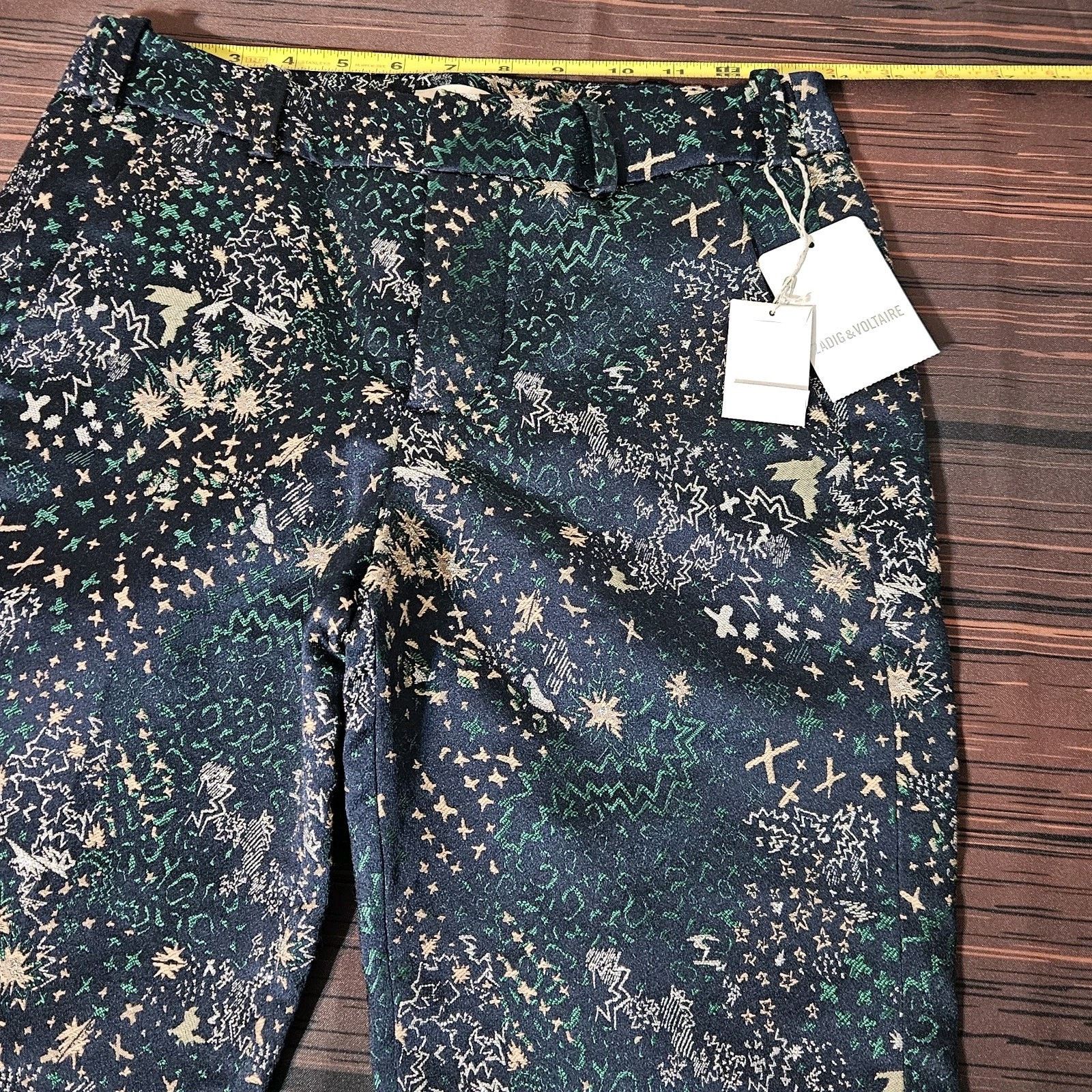 Zadig & Voltaire NEW Zadig & Voltaire Embroidered Blue Pants 27x25 Posh Size 27" / US 4 / IT 40 - 4 Thumbnail