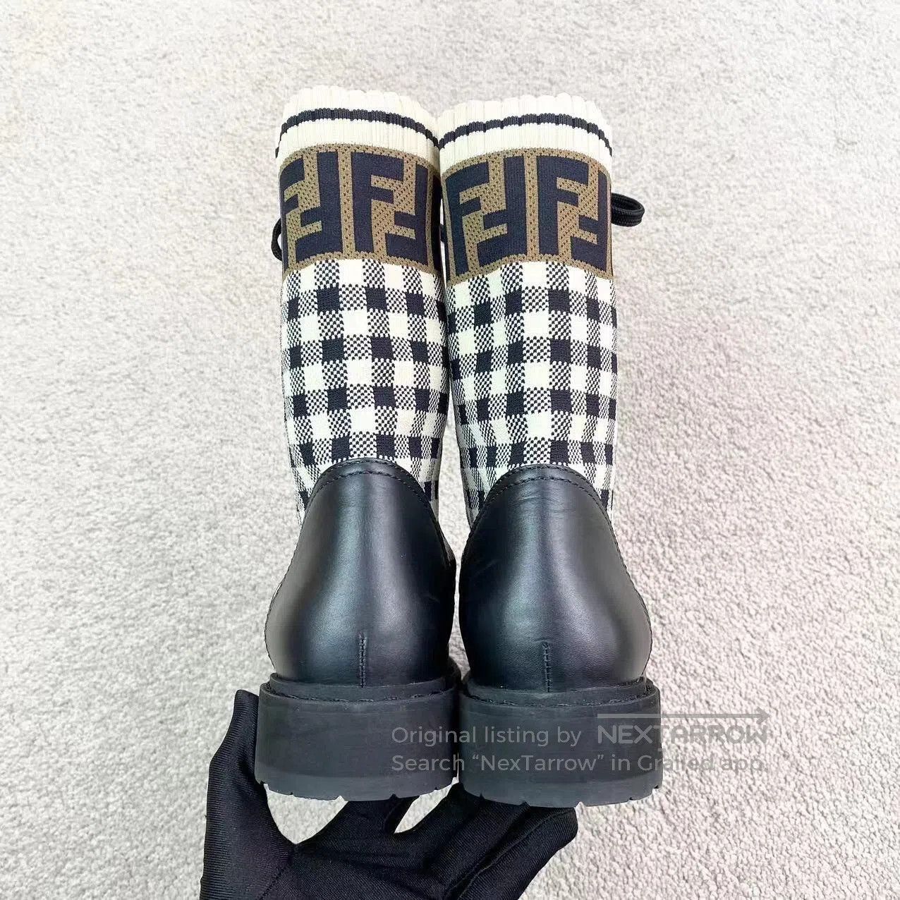 Fendi Fendi Presby-plaid spliced mid-leg boots| Size US 4.5 / IT 34.5 - 7 Thumbnail
