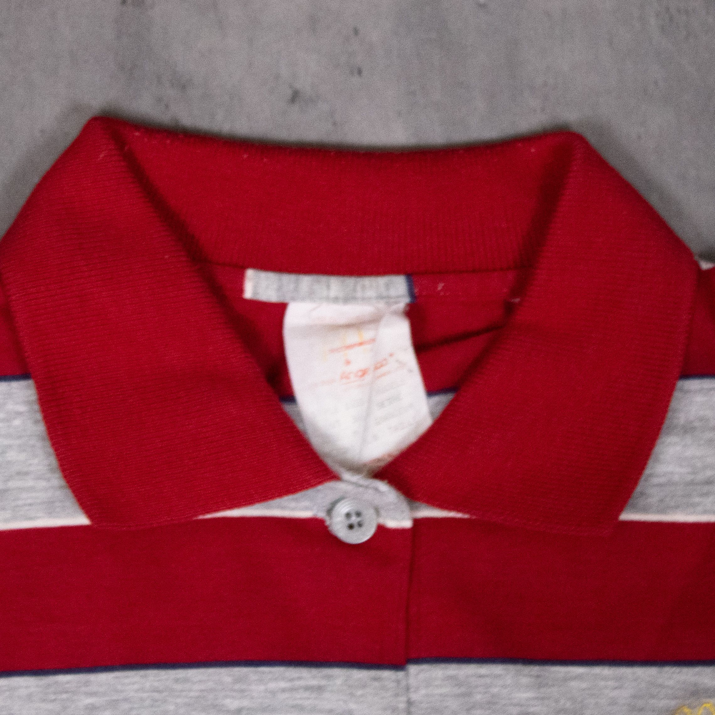 Vintage Vintage 1980s Mcdonalds Red And Grey Striped Polo Size US M / EU 48-50 / 2 - 6 Thumbnail