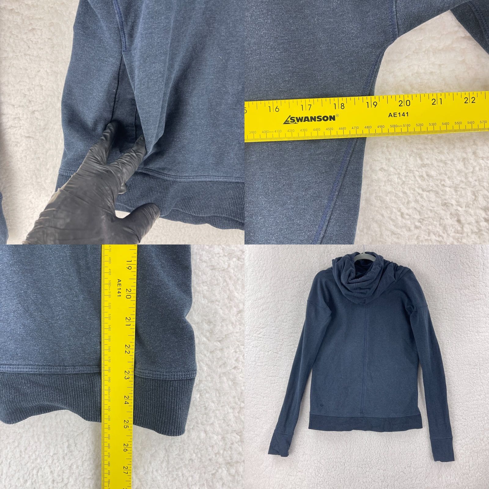 Lululemon Lululemon Stress Less Long Sleeve Hoodie Womens Size 4 Blue Pullover Knit Hoodie Pullover Sweatshirt with Pockets Size S / US 4 / IT 40 - 8 Thumbnail
