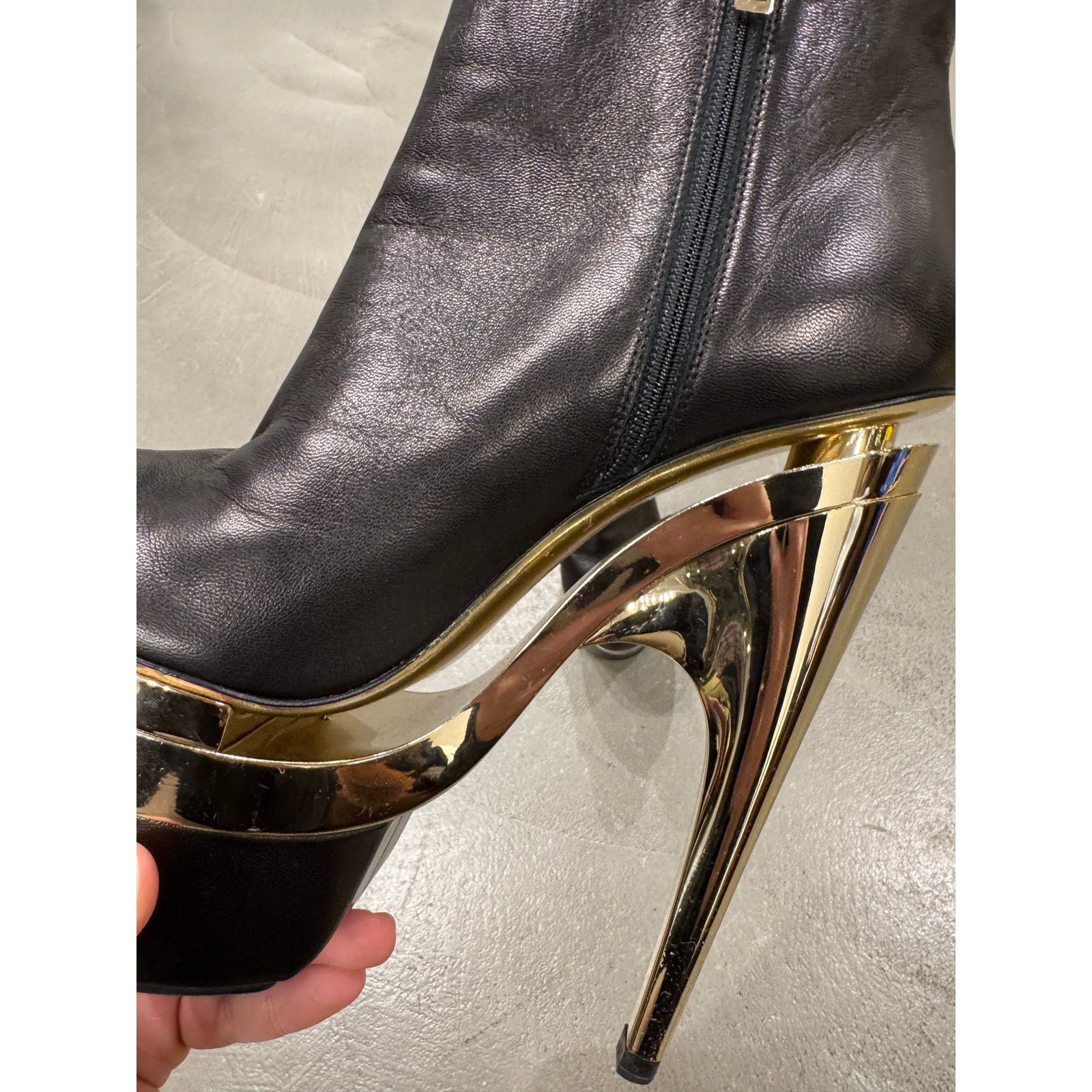 Versace Versace black leather triple platform heels Size US 7 / IT 37 - 3 Thumbnail