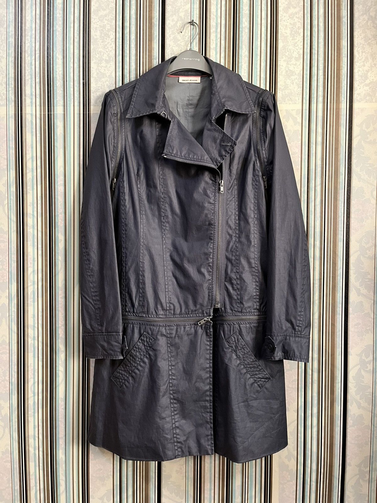 DKNY 2000s runway coats/vest faction combine zipped #H1 Size XS / US 0-2 / IT 36-38 - 1 Thumbnail