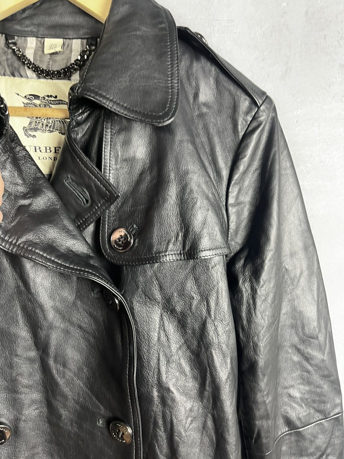 Burberry Burberry avant garde y2k leather coat jacket RARE Size M / US 6-8 / IT 42-44 - 10 Thumbnail
