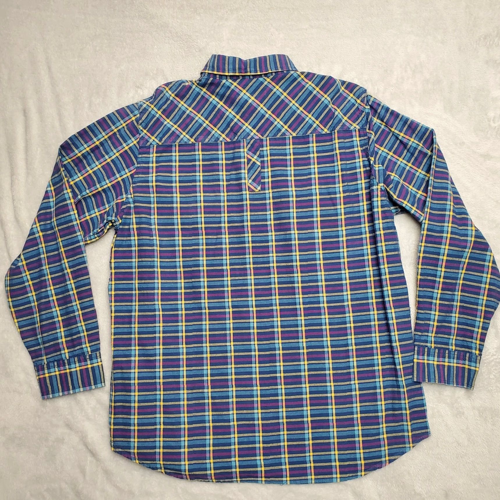 Carbon2Cobalt VINTAGE Carbon 2 Cobalt Shirt Mens XL Blue Plaid 100% Cotton Twill Button Up Long Sleeve Casual Mens Size US XL / EU 56 / 4 - 5 Thumbnail