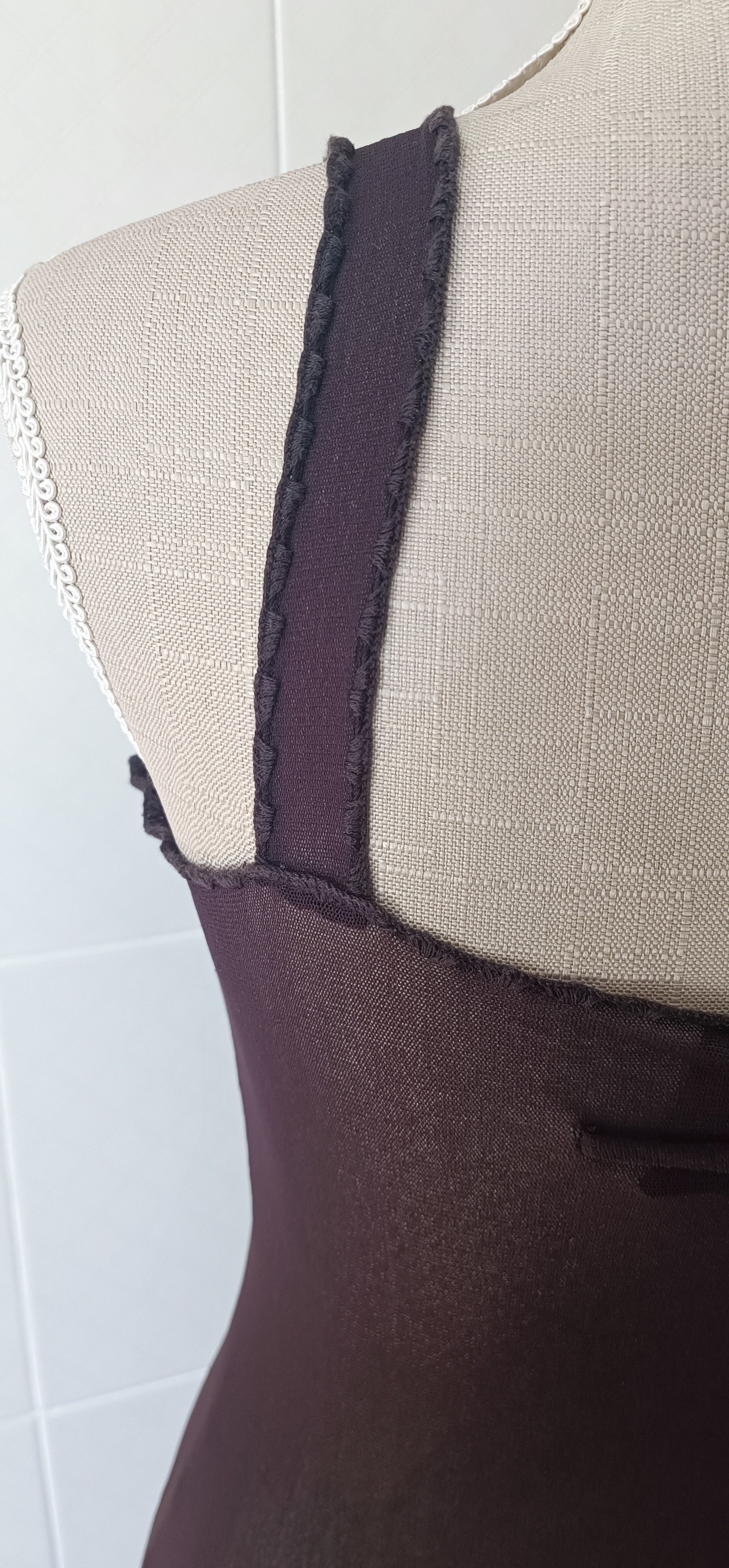 Jean Paul Gaultier 90's - Brown maxi mesh dress with embroidery Size M / US 6-8 / IT 42-44 - 18 Thumbnail