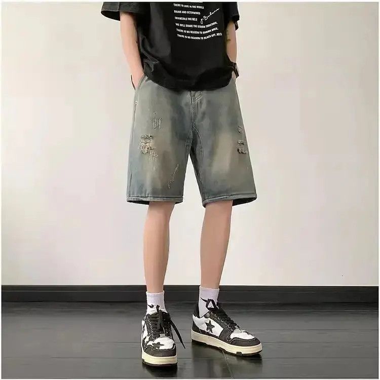 Japanese Brand Retro straight leg distressed jeans Size US 32 / EU 48 - 1 Thumbnail