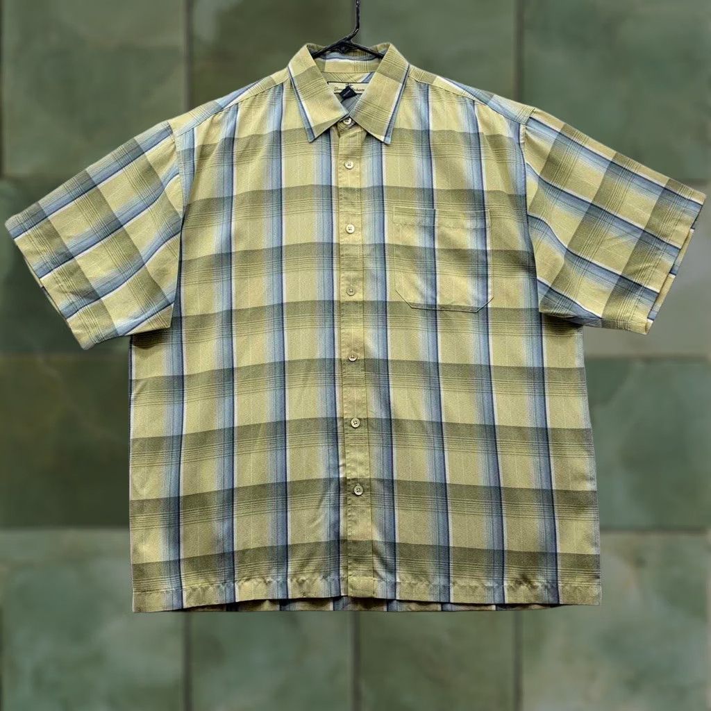 Tommy Bahama Tommy Bahama Button Up Shirt Mens L Large Yellow Blue Plaid Casual Beach Hawaiian Preppy Dad Comfort Shirt Size US L / EU 52-54 / 3 - 1 Thumbnail
