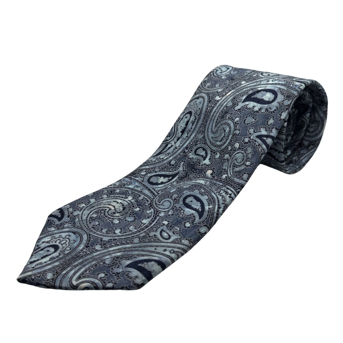 Ermenegildo Zegna Silk Tie Blue Made in Italy Like New