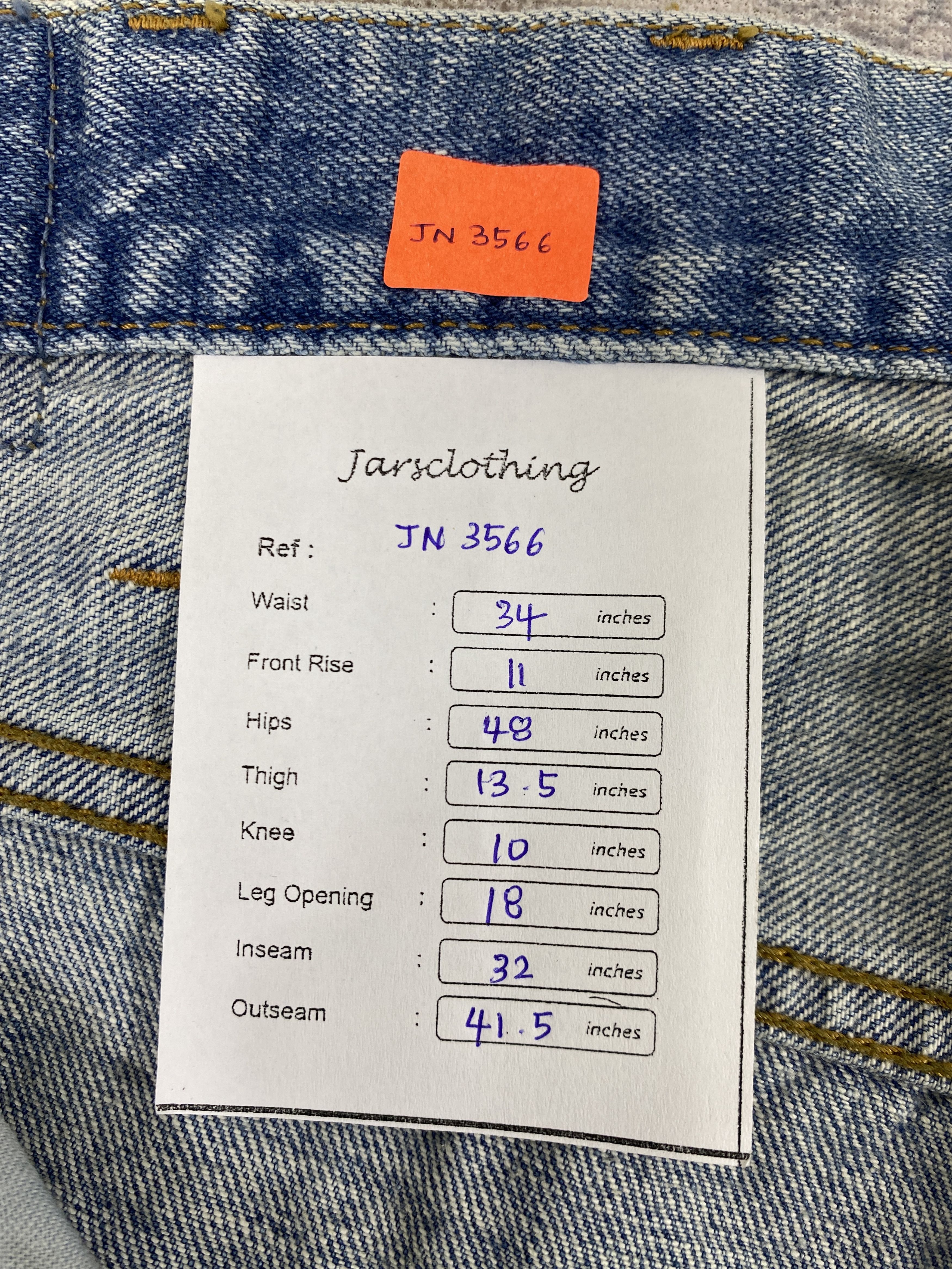 Japanese Brand Distressed Blue Vintage Desteny Jeans 34x32 Denim- JN3566 Size US 34 / EU 50 - 8 Thumbnail