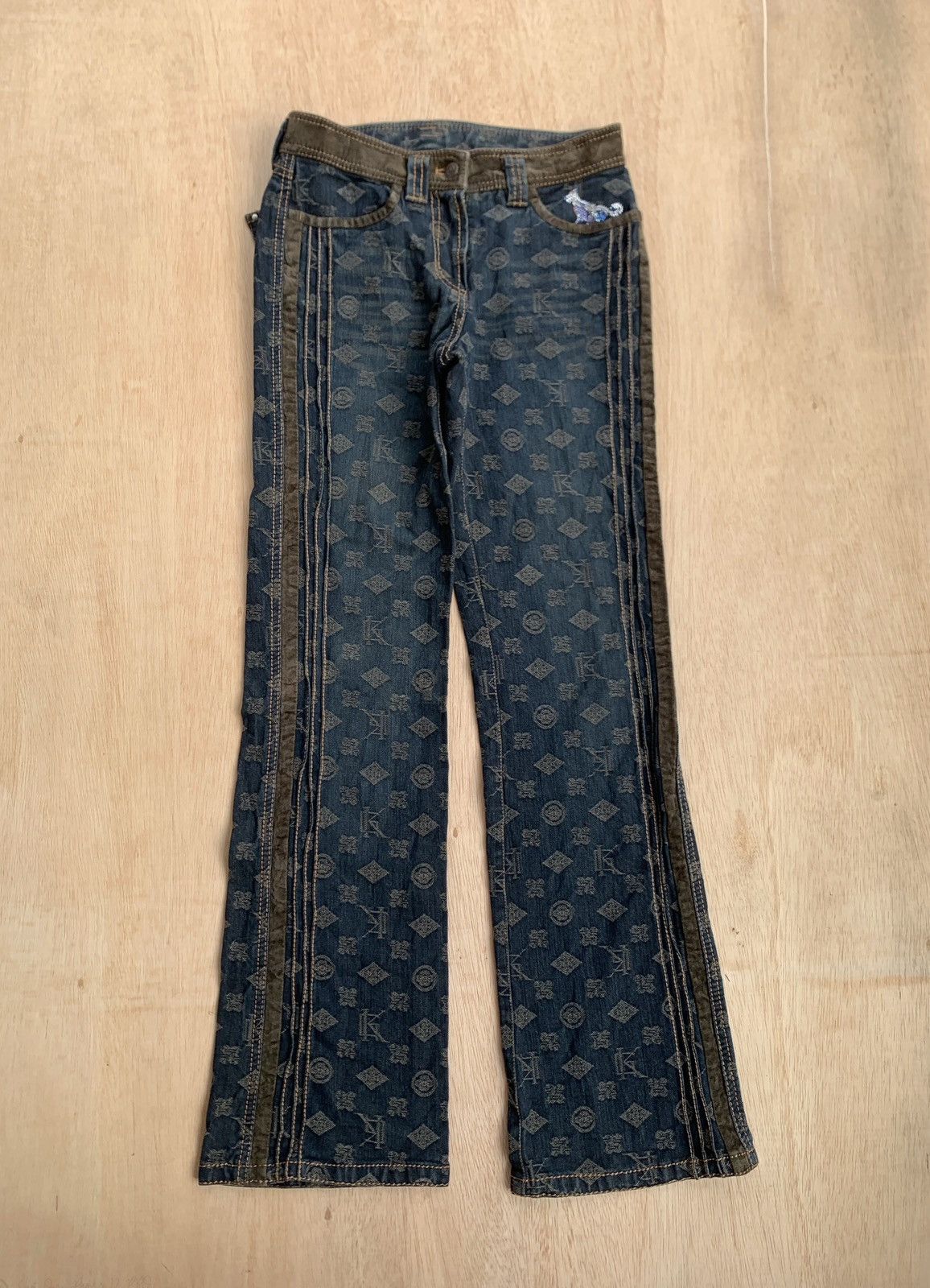 Hysteric Glamour × Japanese Brand Vintage Monogram Flare Bootcut Pants Size US 28 / EU 44 - 1 Thumbnail