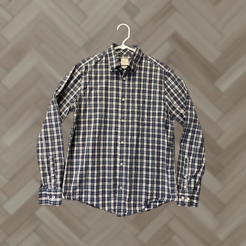 Gap Gap Button Up Shirt Mens Size Medium Blue Green Plaid Long Sleeve 97-58 Logo Casual Regular Cotton Size US M / EU 48-50 / 2 - 1 Thumbnail