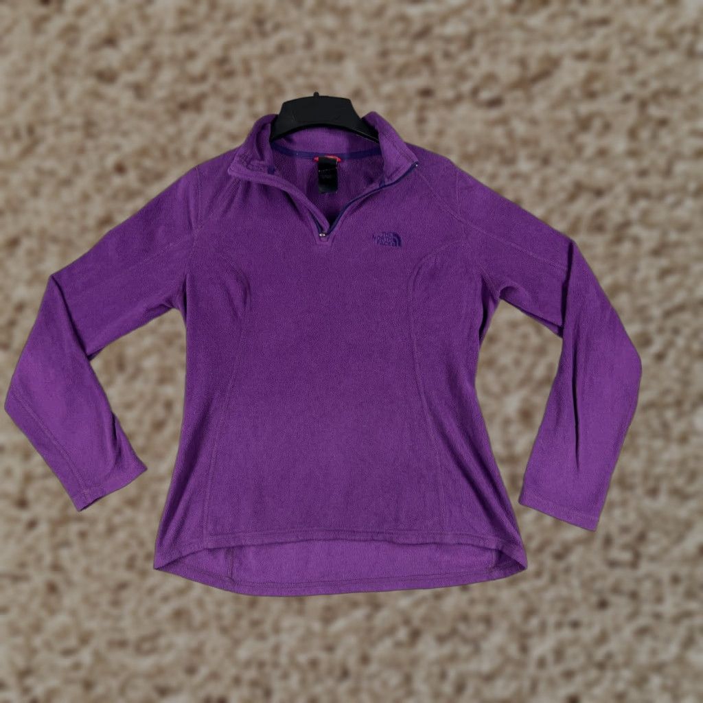 The North Face The North Face Womens Small Purple Pullover Sweatshirt Polyester Fleece Sweater Hoodie Size S / US 4 / IT 40 - 1 Thumbnail