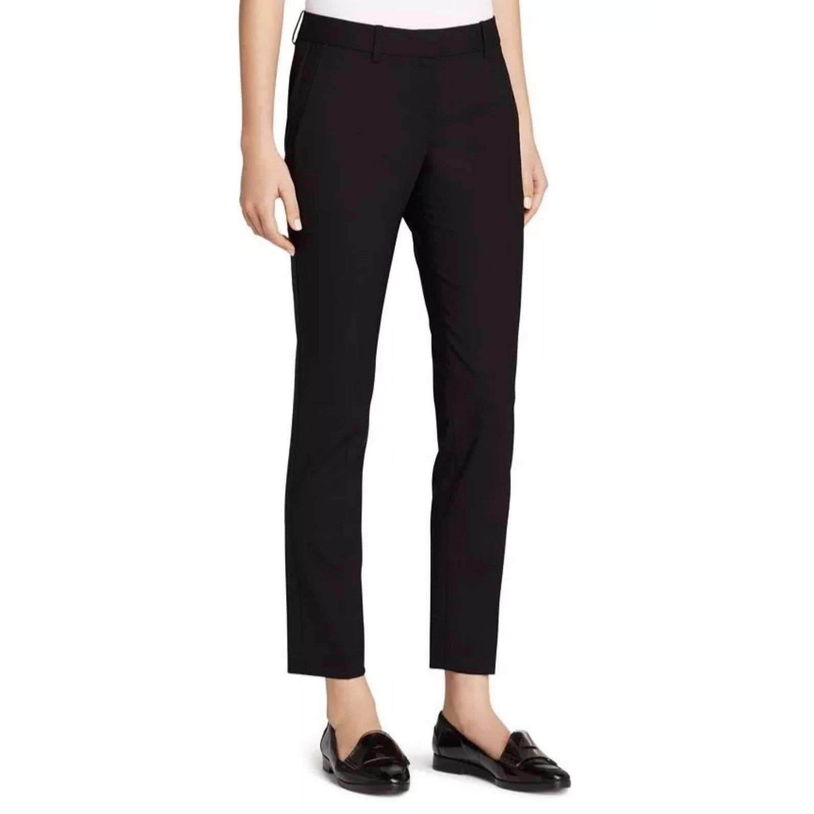 Theory Theory Black Testra 2B Straight Leg Wool Blend Trouser 8 Size 30" / US 8 / IT 44 - 2 Thumbnail