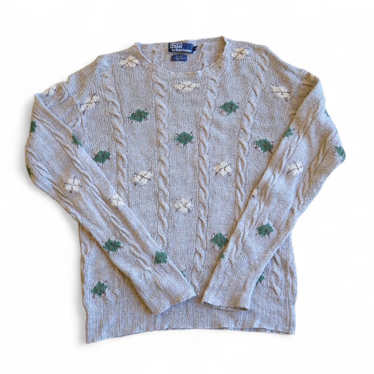 Polo Ralph Lauren y2k Polo Ralph Lauren linen argyle cable knit sweater M Size US M / EU 48-50 / 2 - 1 Thumbnail