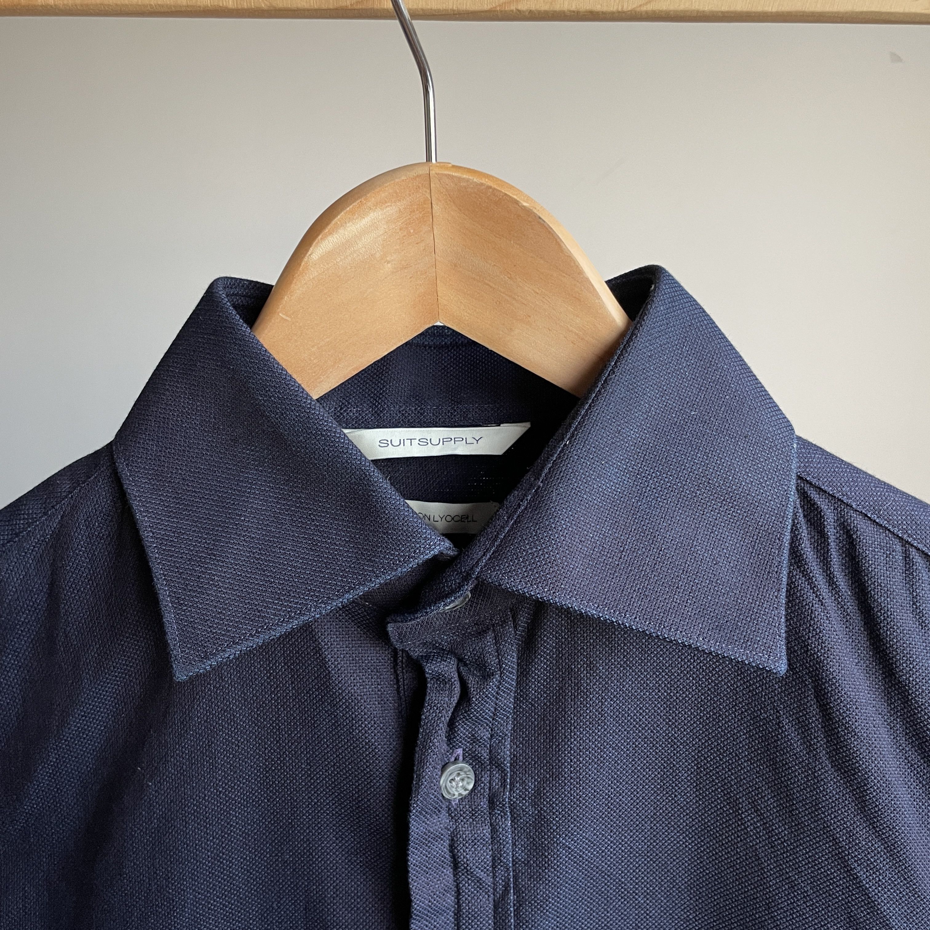Suitsupply Suitsupply Cotton/Lyocell Extra Slim Half Button Dress Shirt Size 36R - 5 Thumbnail