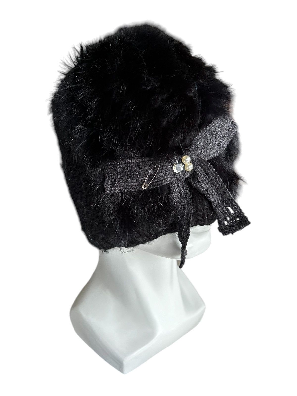 Japanese Style Knitted Fur Beanie Hats Rare☠️☠️🎌
