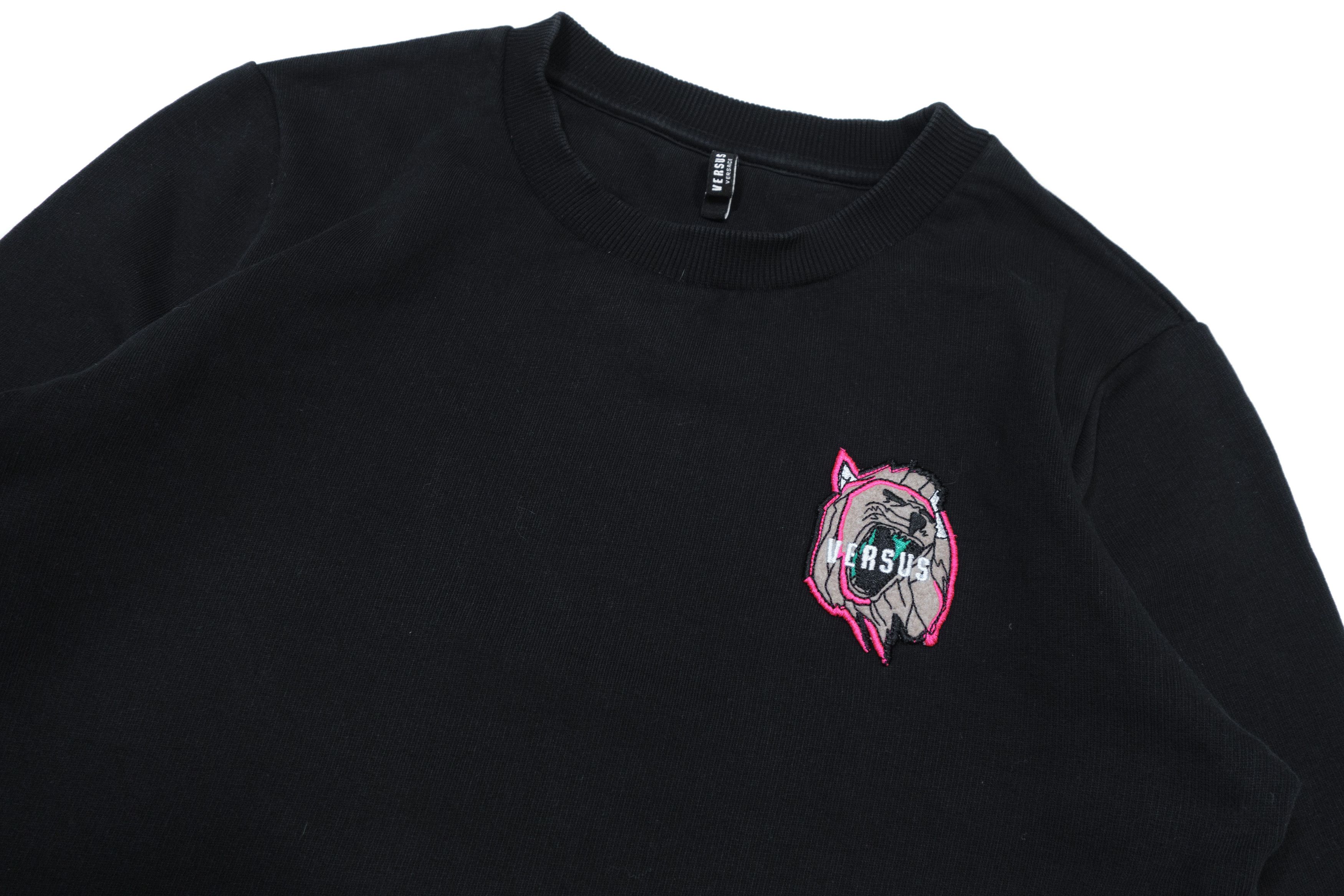 Versus Versace Patch Lion Neon Pink Punk Logo Crewneck Sweatshirt Size S / US 4 / IT 40 - 2 Thumbnail