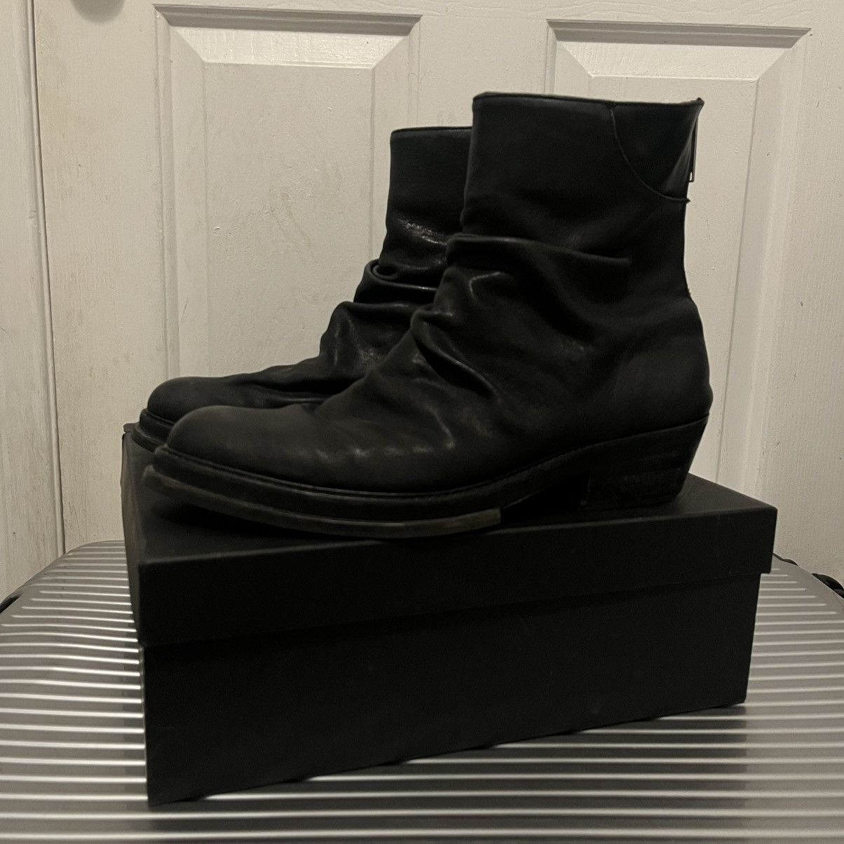 424 424 LEATHER MARATHON COWBOY BOOTS 46 US 12 MAINLINE $1225 Size US 12 / EU 45 - 1 Thumbnail