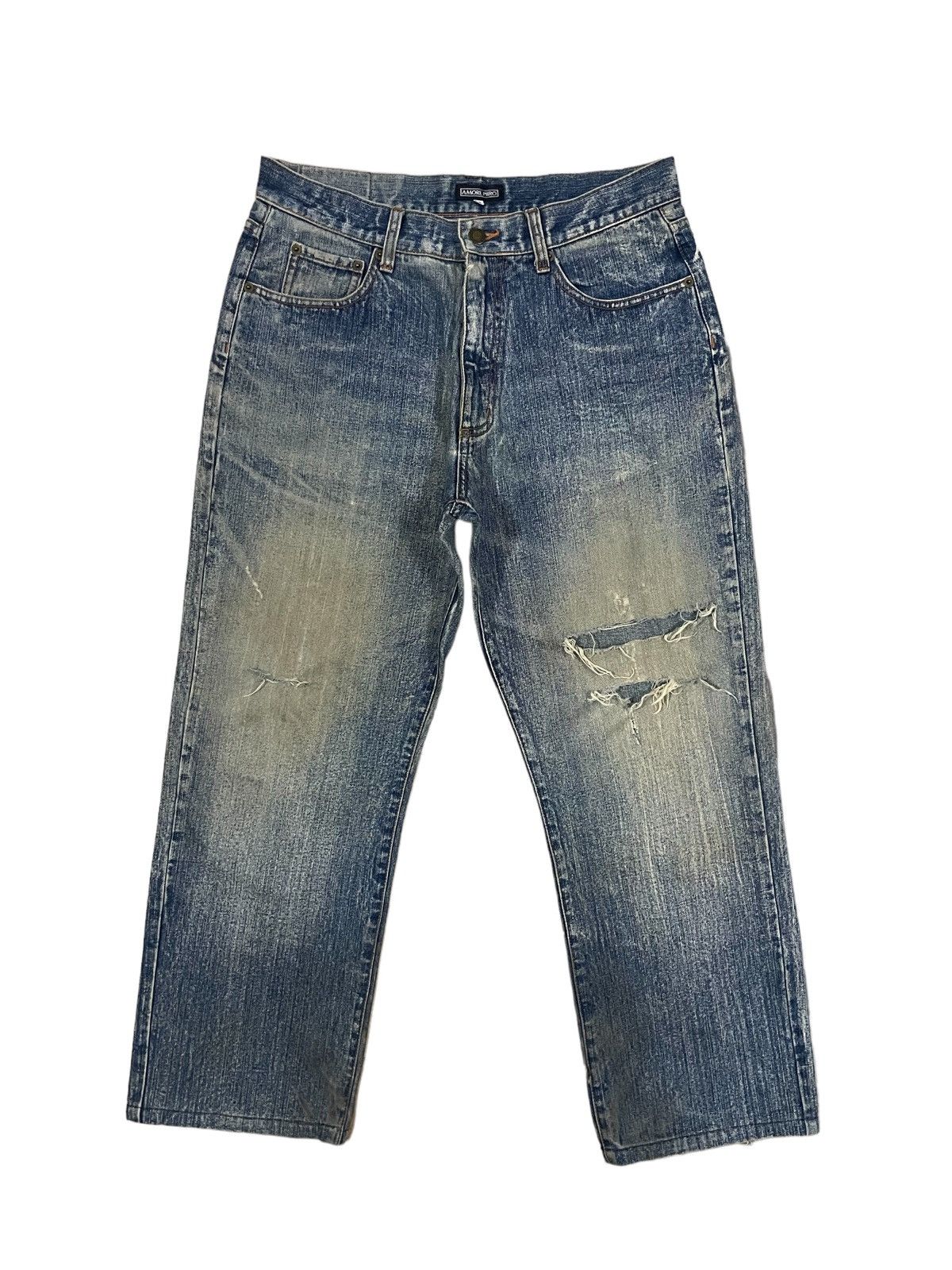 Hysteric Glamour Vintage Japanese Streetwear Ripped Baggy Mud Washed Jeans Size US 32 / EU 48 - 4 Thumbnail