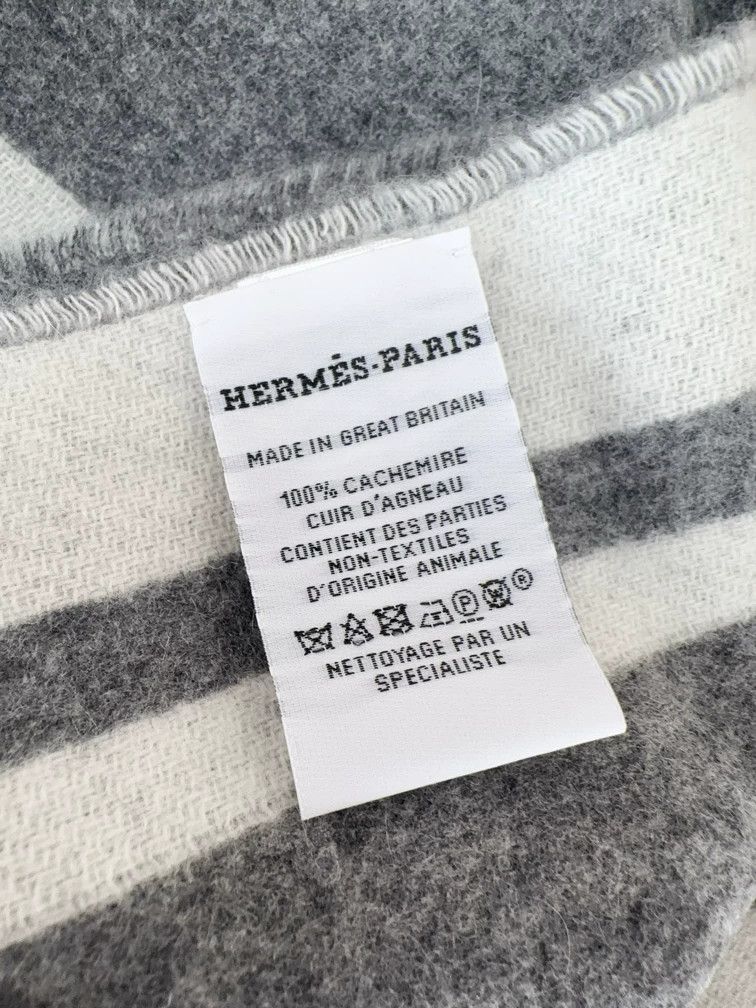 Hermes Hermes Casaque Coaching Gray Cashmere Scarf New Size ONE SIZE - 6 Thumbnail