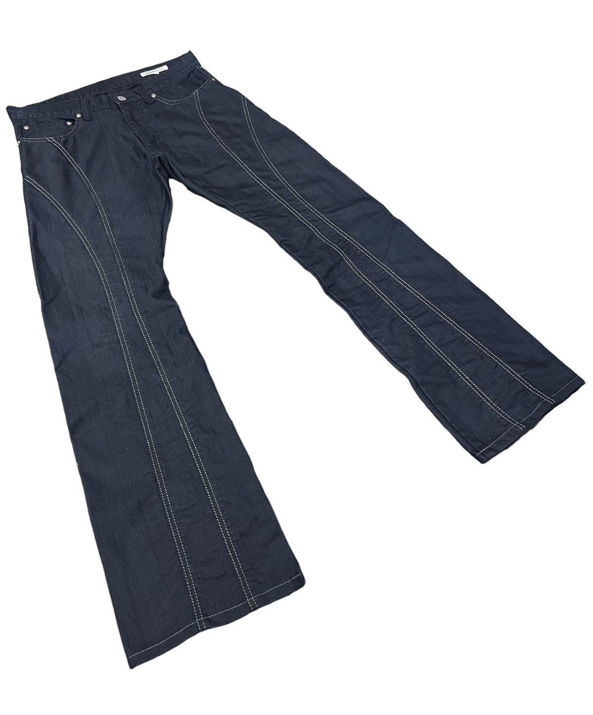 semanticdesign 🔥Vintage 90’s SEMANTIC DESIGN Black Punk Gothic Flare Pants Size US 29 - 3 Thumbnail
