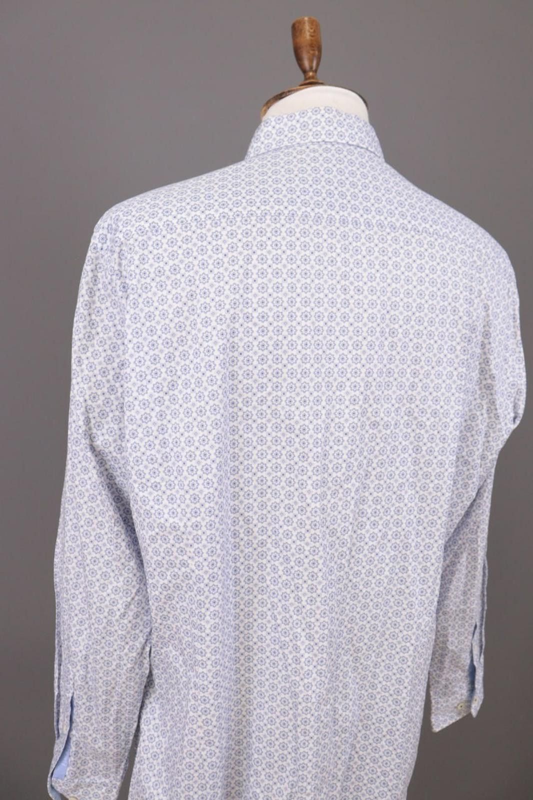 Designer Hackett London Slim Fit White Printed Shirt Size 2XL Size US XXL / EU 58 / 5 - 12 Thumbnail