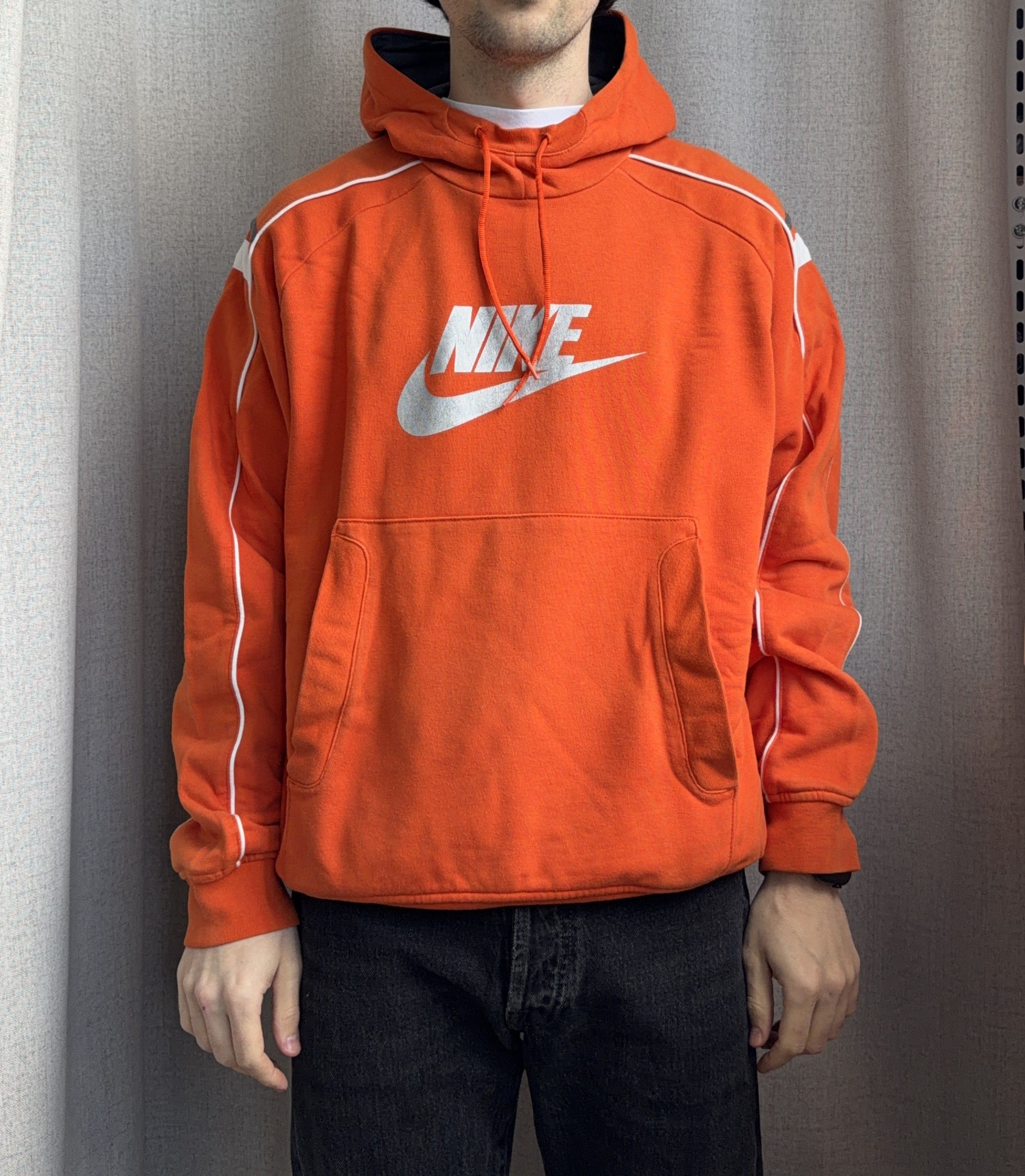 Nike Vintage Y2K Nike Big Logo Box Fit Orange Hoodie Size US M / EU 48-50 / 2 - 2 Thumbnail