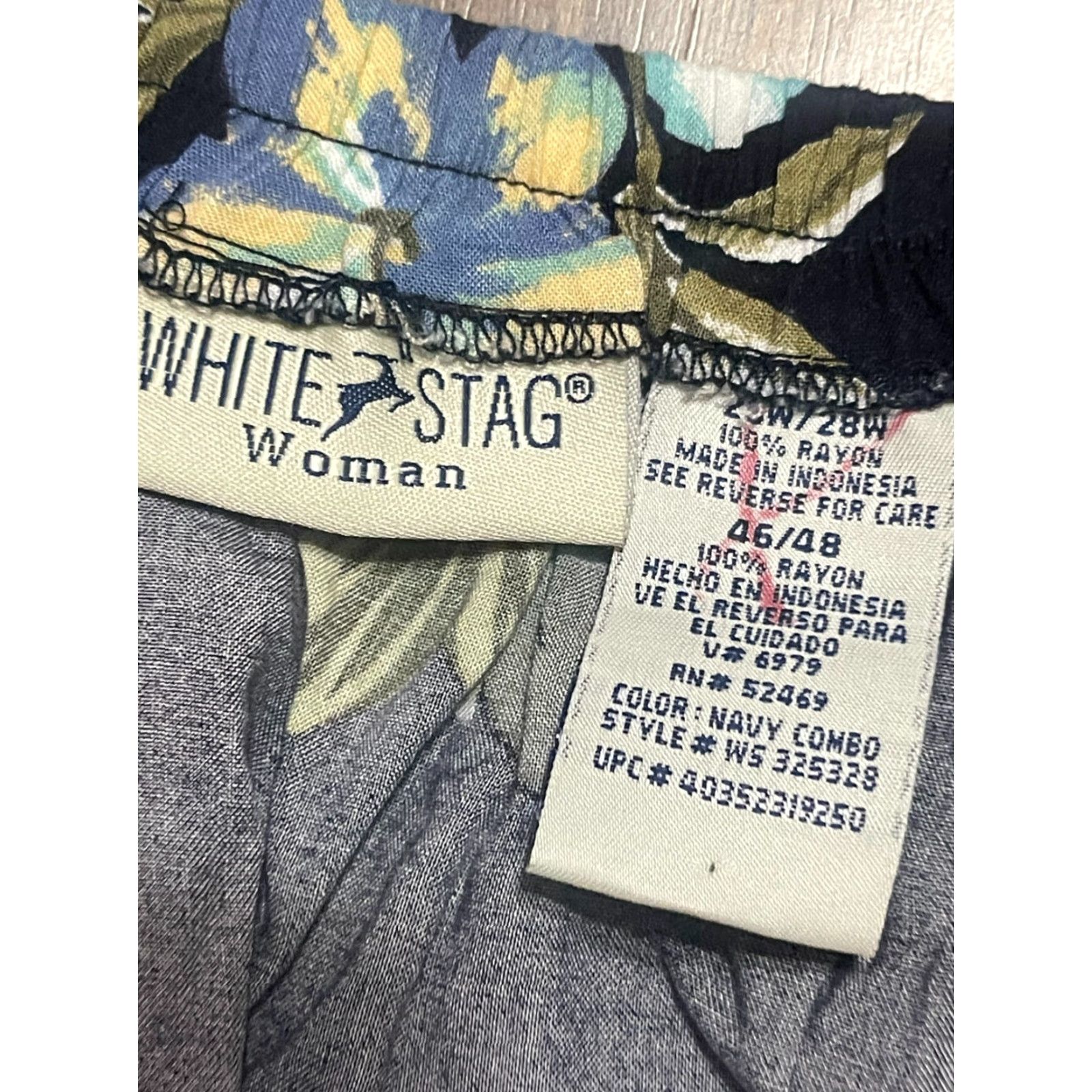 Vintage White Stag Skirt Women's 28W Floral Zip on Side Pull On Size 28" / US 6 / IT 42 - 7 Thumbnail
