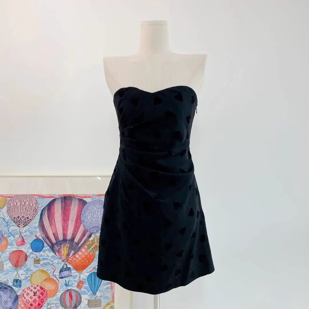 Celine CELINE Black Heart Corset Short Sleeveless Dress 42 Size M / US 6-8 / IT 42-44 - 1 Thumbnail