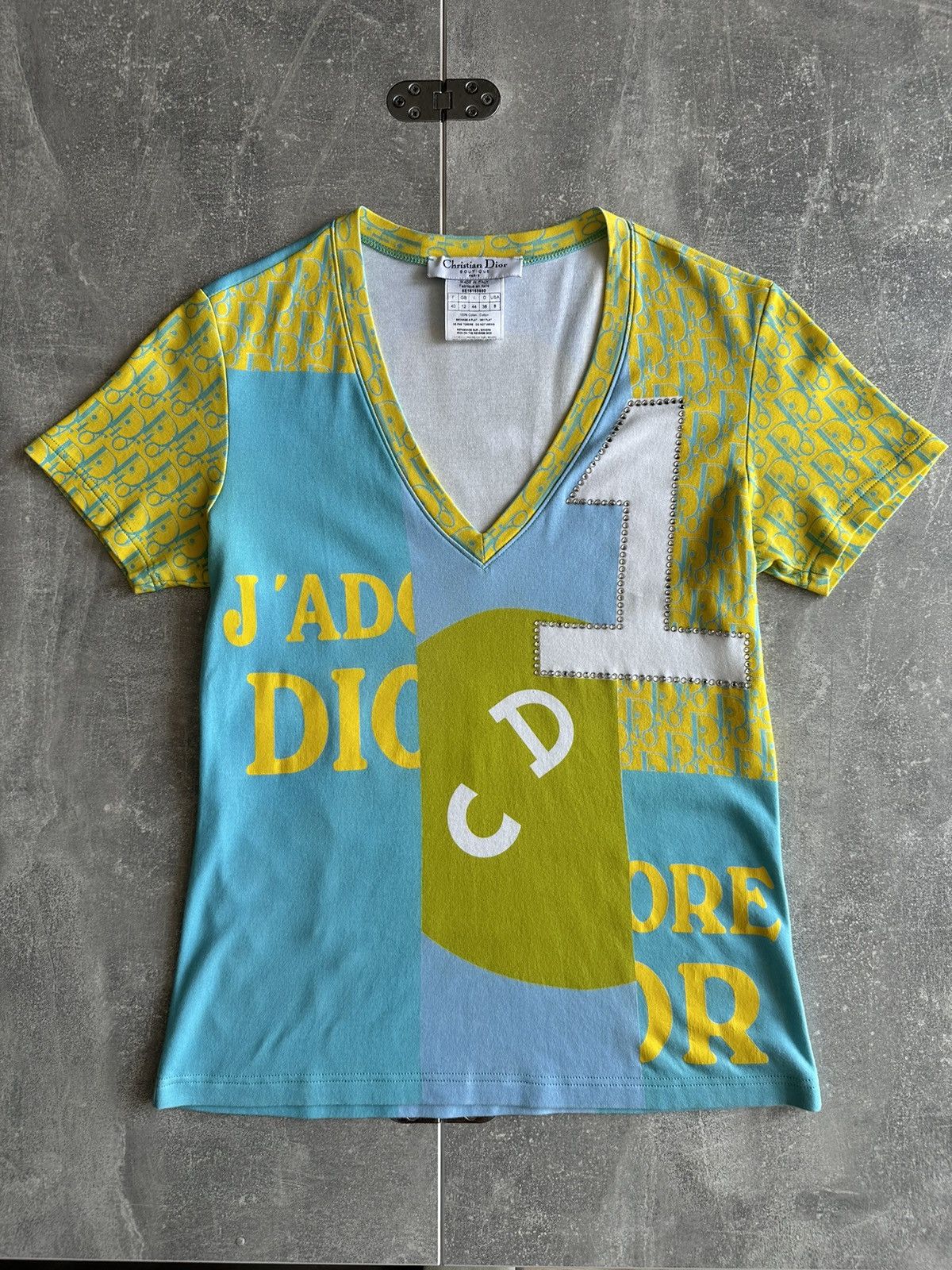 Dior Dior by John Galliano S/S 05 Multiple Logo T- Shirt Blue Y2K Size M / US 6-8 / IT 42-44 - 3 Thumbnail