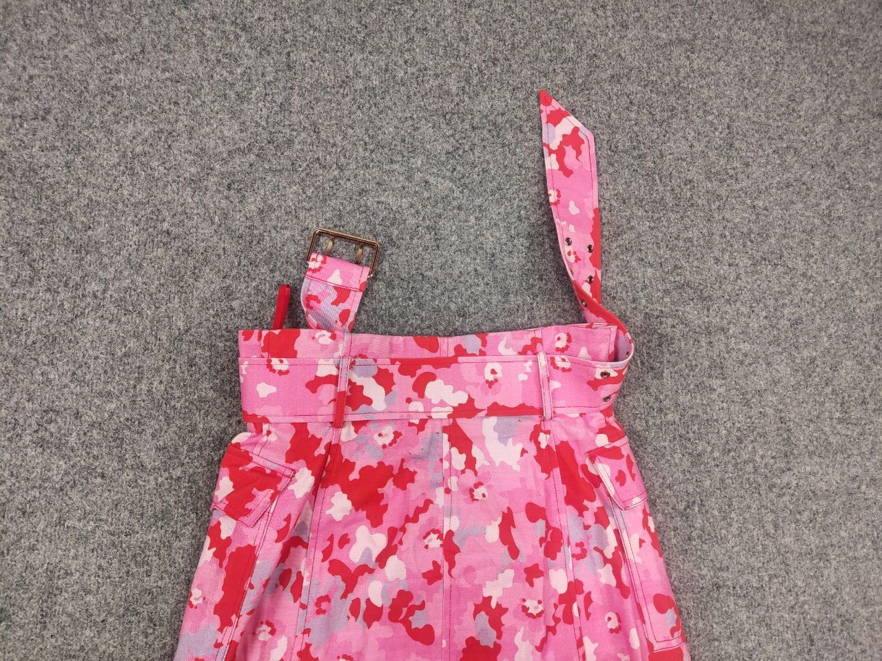 Vintage Manoush Design Bright pink camo belt mid-length Pocket skirt Size 28" / US 6 / IT 42 - 9 Thumbnail