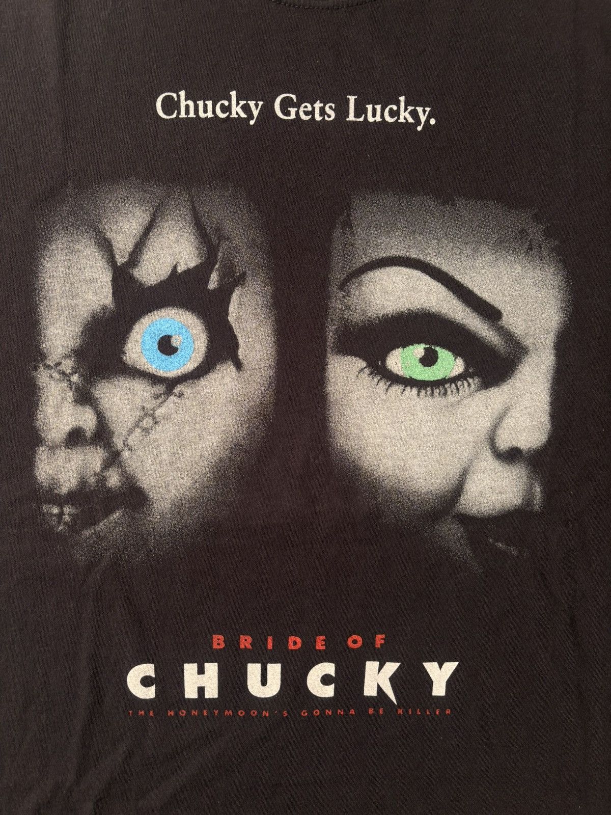 Vintage Vtg Bride Of Chucky 1998 Horror Halloween Movie Promo Tshirt Size US XL / EU 56 / 4 - 2 Thumbnail