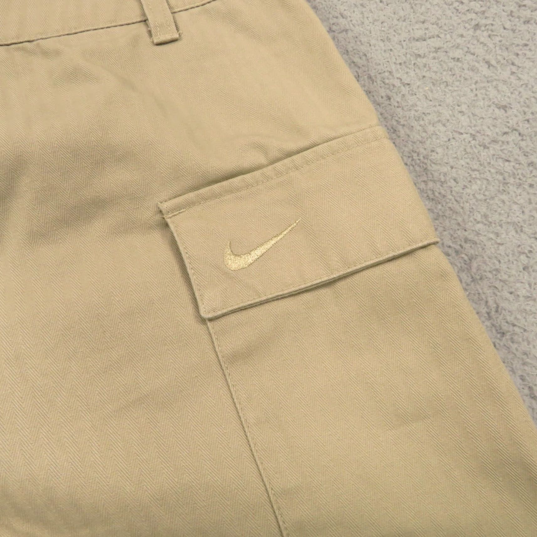 Nike Nike Pants Men 34x30 Baggy Cargo Wide-Leg Herringbone Twill Y2K 90s Grunge Hip Hop Beige Size US 34 / EU 50 - 5 Thumbnail
