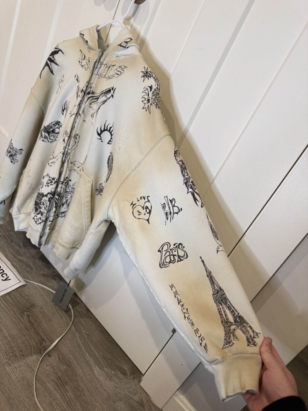 Balenciaga Balenciaga Tattoo Zip Up Hoodie Size US XS / EU 42 / 0 - 7 Thumbnail