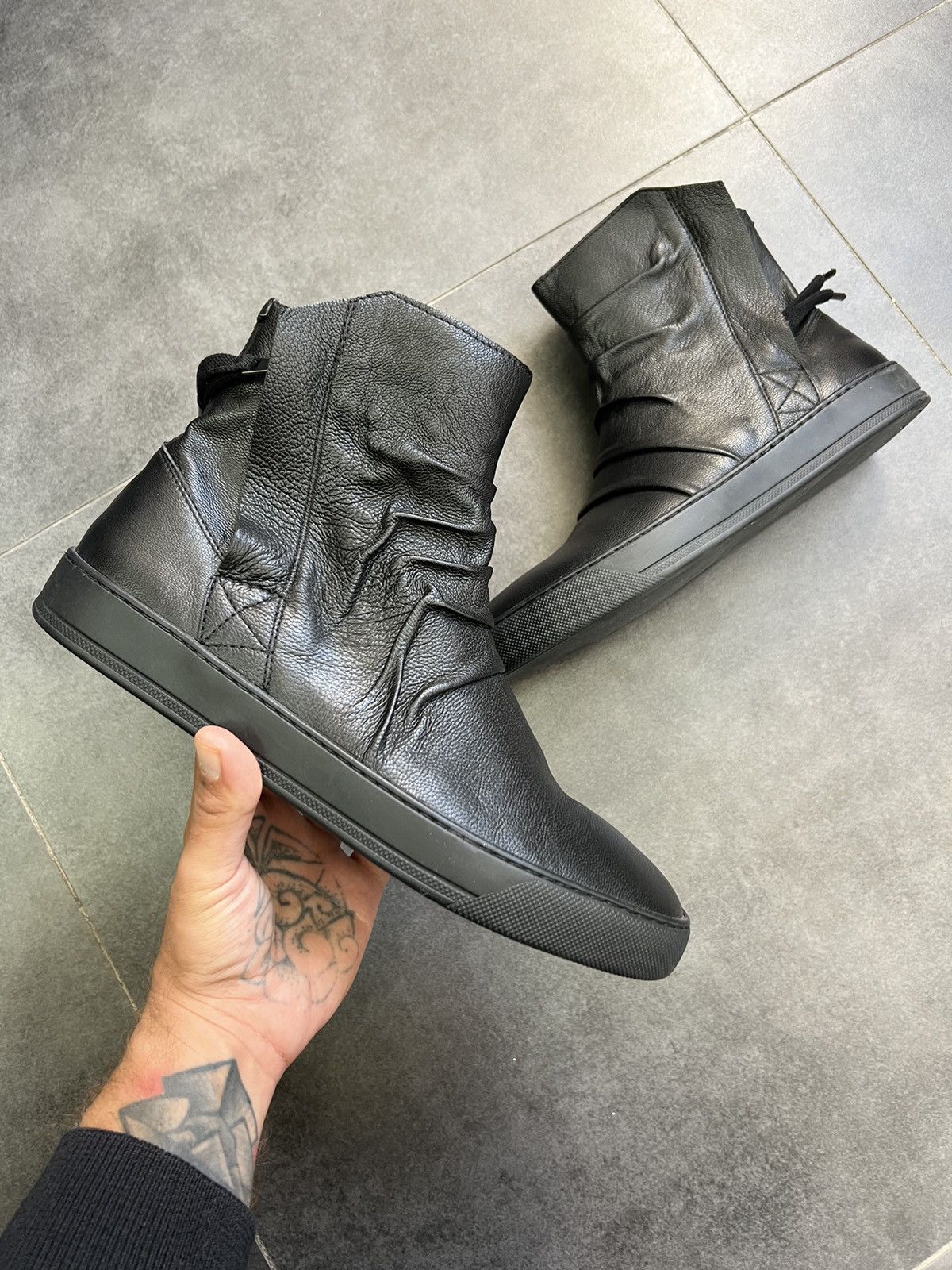 Alexandre Plokhov Rick Owens type leather artisanal zip boots Size US 10 / EU 43 - 4 Thumbnail